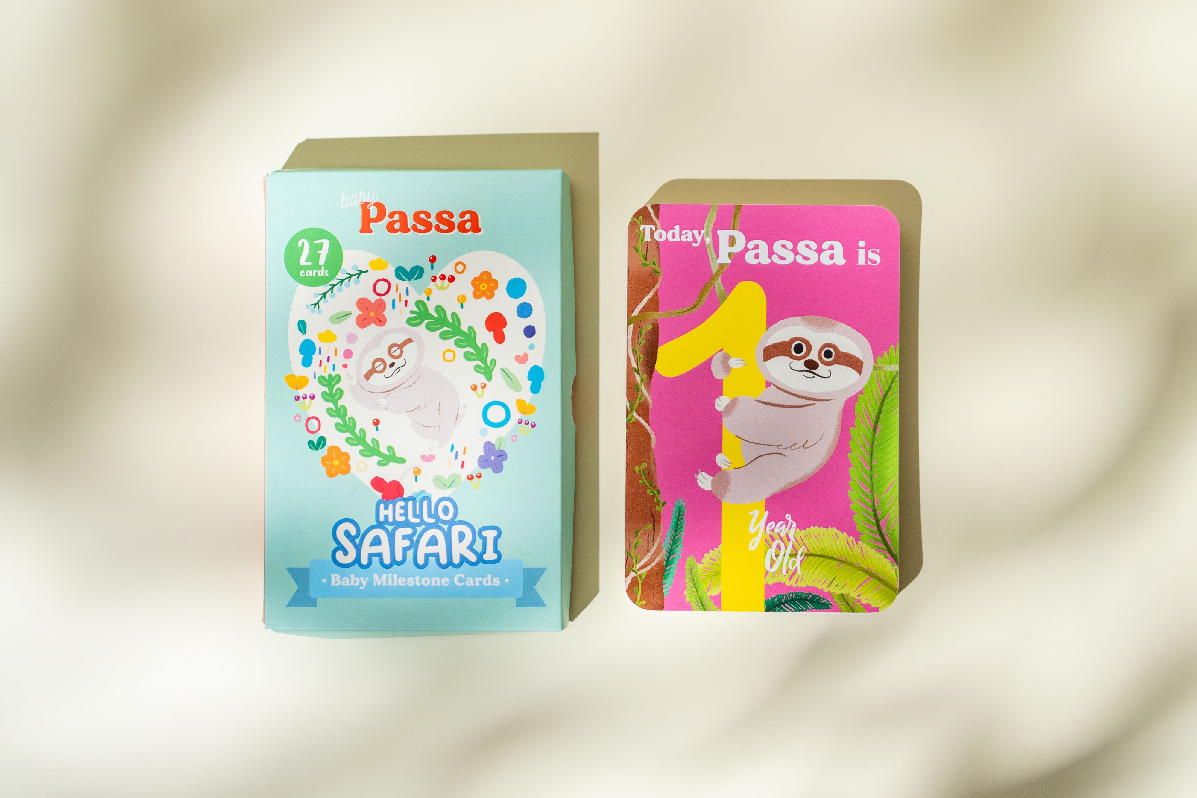 Hello Safari Milestone Cards