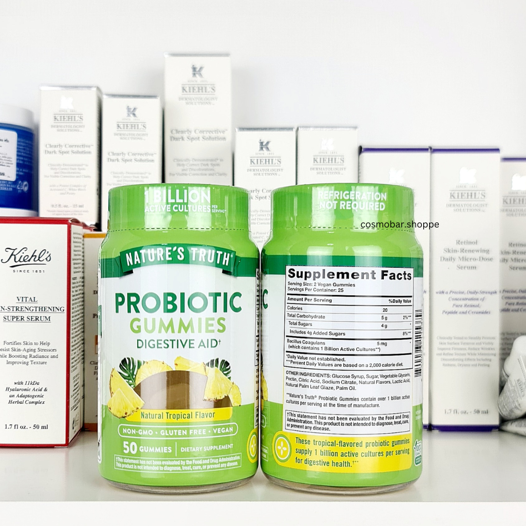 [หมดอายุ 07/2025] ช่วยขับถ่าย Nature's Truth - Probiotic Digestive Aid Gummies Tropical Flavor 50gum