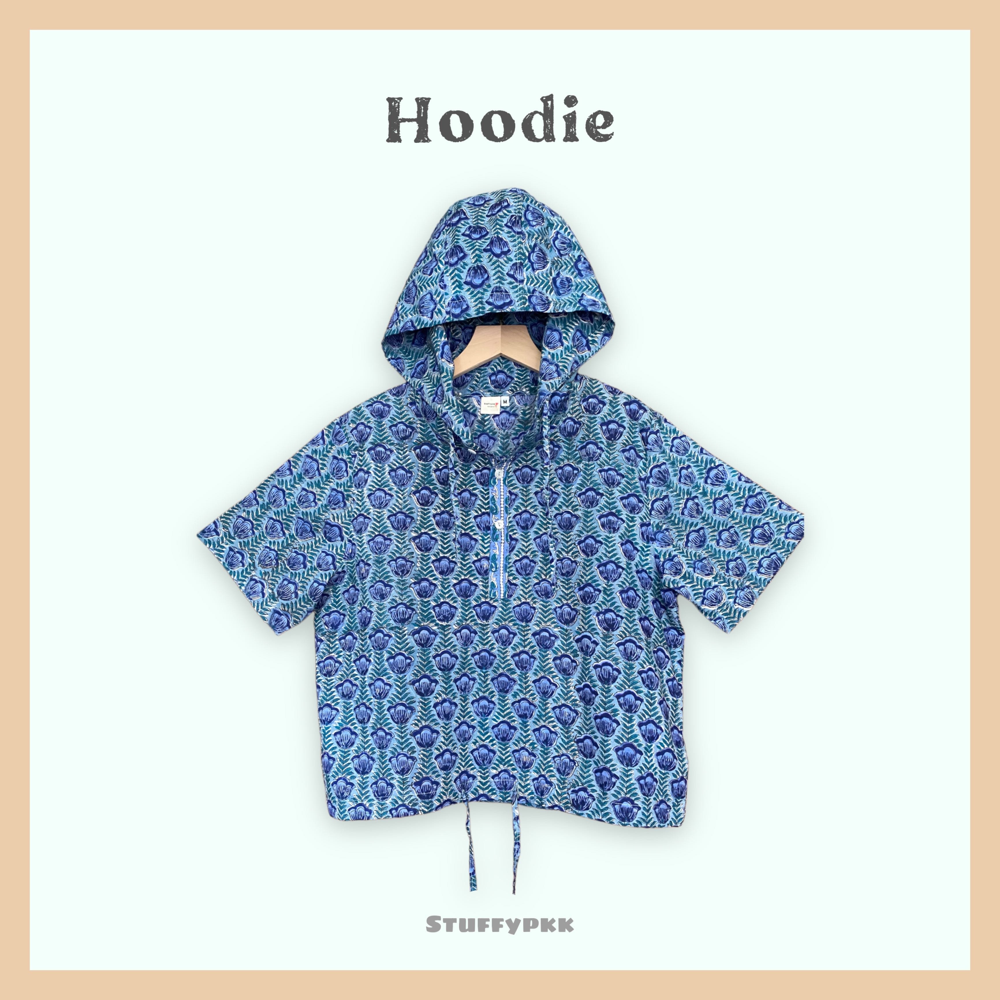 𝐇𝐨𝐨𝐝𝐢𝐞 𝐒𝐡𝐢𝐫𝐭 แขนสั้น สีน้ำเงิน