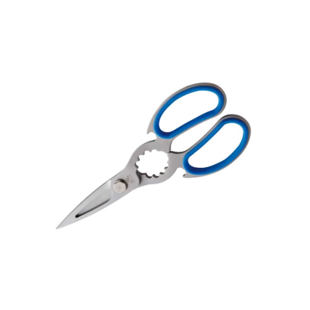 120809 STAINLESS STEEL PRO SCISSORS WITH BLUE FINGER RINGS