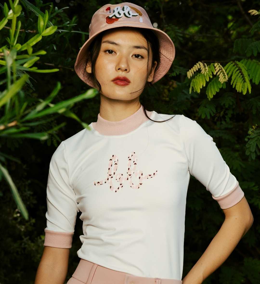Solid Mock Neck BB Top (Pink) - เสื้อคอสูงแขนสามส่วนโลโก้บีบี (สีชมพู)