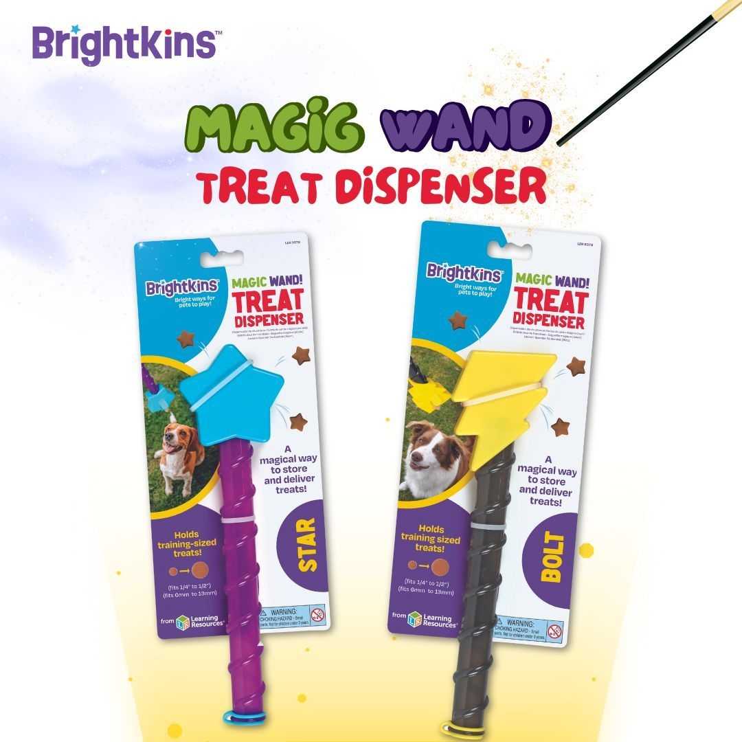Brightkins Magic Wand! Treat Dispenser ของเล่นฝึกทักษะ ไม้คทารูป ดาว และ สายฟ้า สำหรับสุนัข