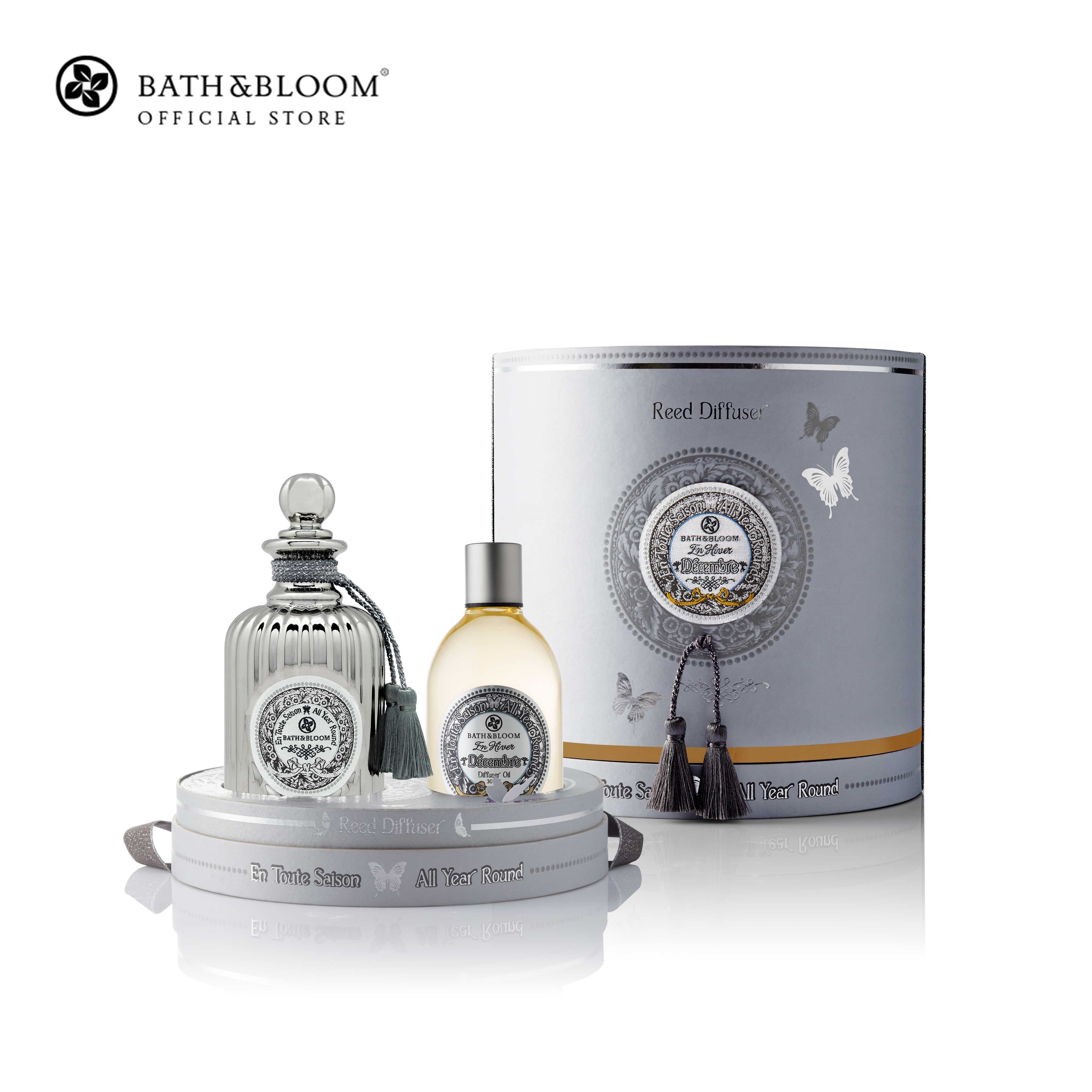 BATH & BLOOM Decembre (December) Reed Set - Chrome ชุดน้ำมันหอมระเหย ปรับอากาศ