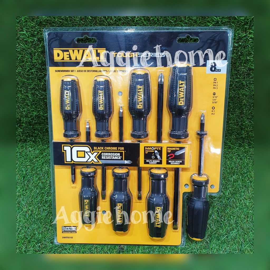 DEWALT ชุดไขควง 8 ชิ้น Tough Series รุ่น DWHT65102 มีแม่เหล็ก ไขควง