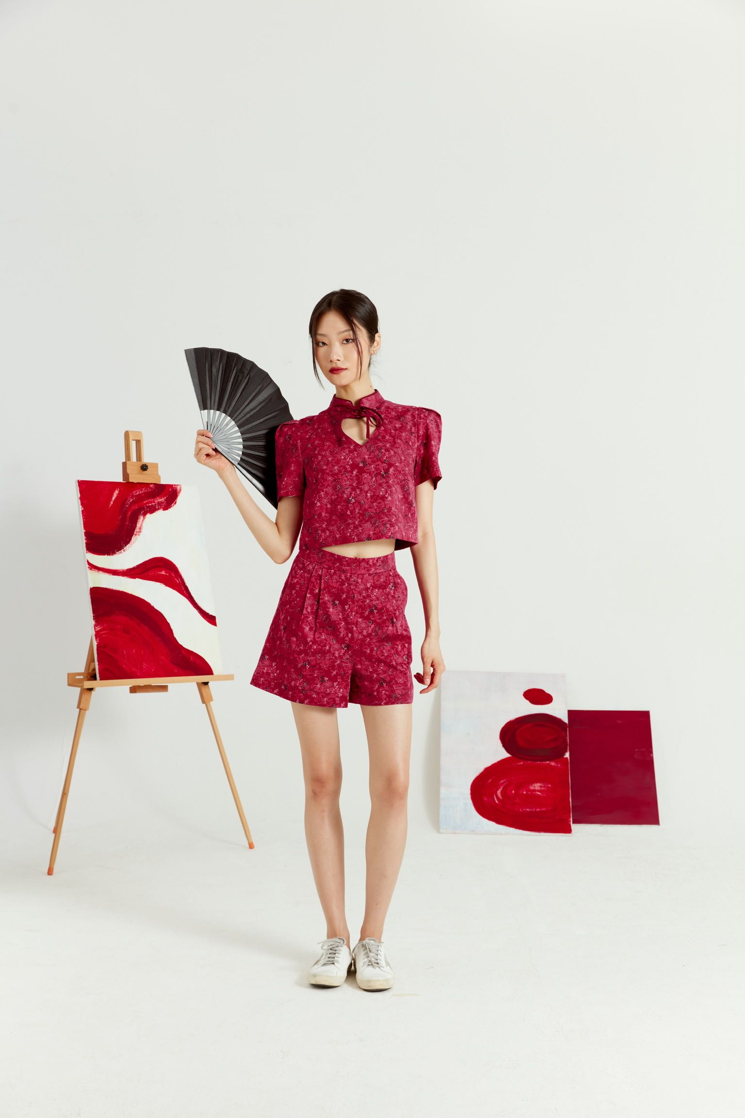 Meilin Red (Top & Pants) - PINPLOY CLOSET