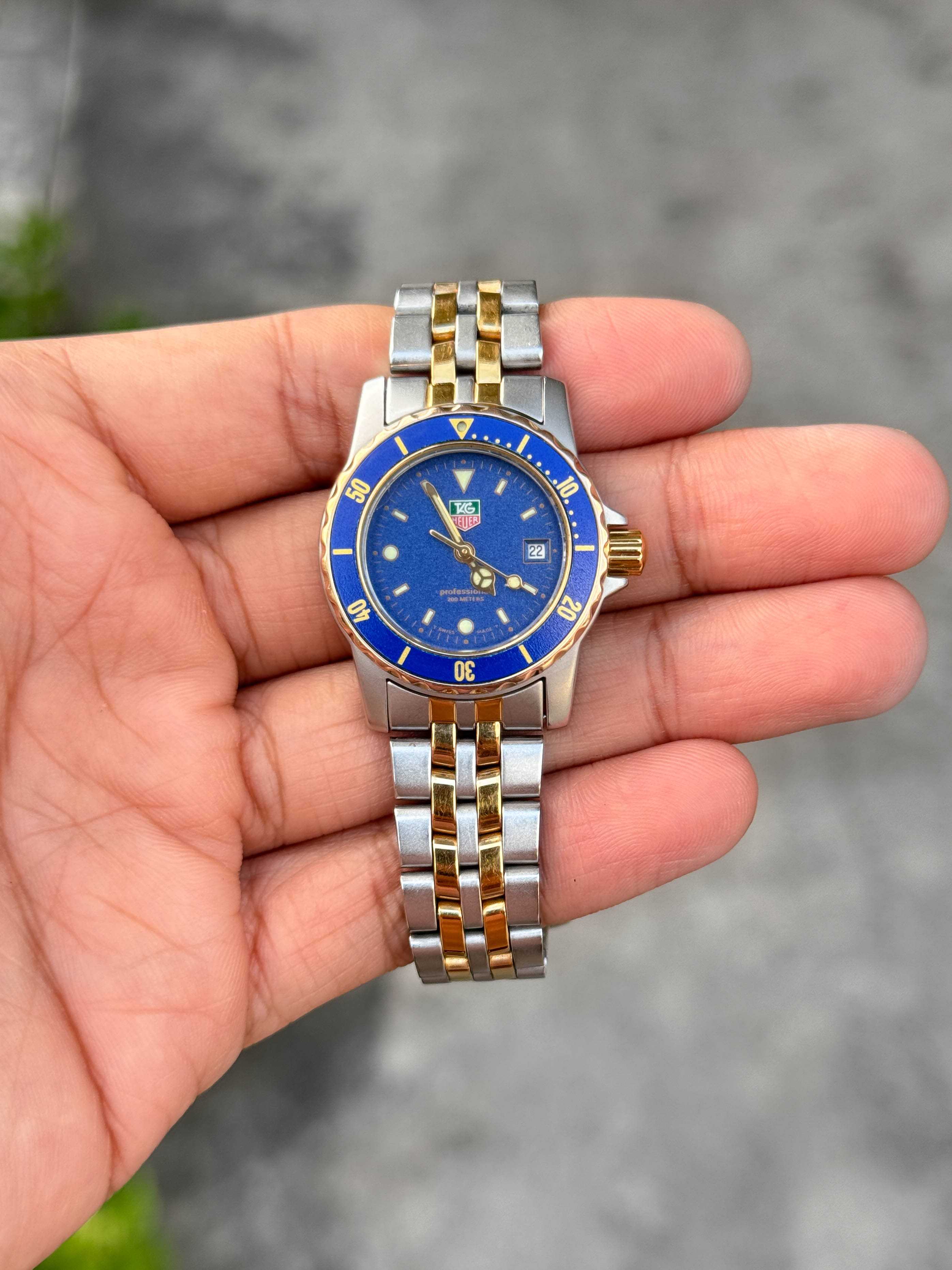 Tag Heuer S1500 Submariner Lady size Quartz 2tone หน้าน้ำเงิน