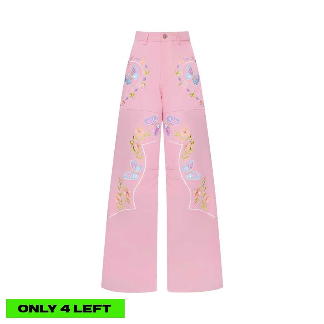 RODEO EMBROIDERED JEANS – PINK