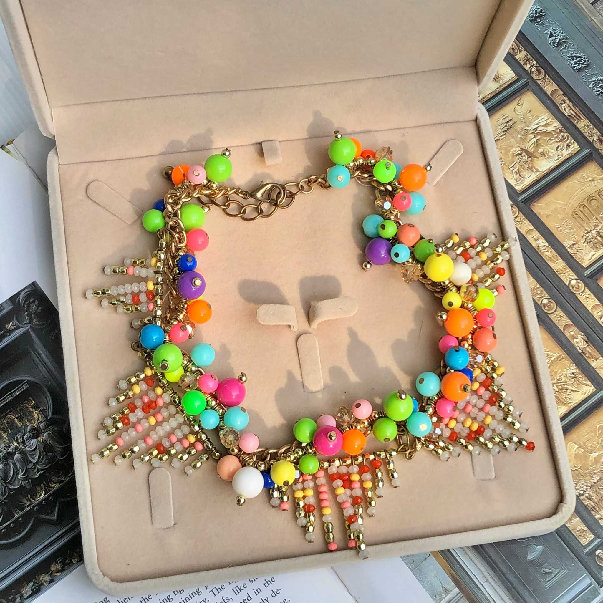 Statement Colourful Ornaments Necklace 🎊🎨✨ สร้อยคอวินเทจชิ้นพิเศษ