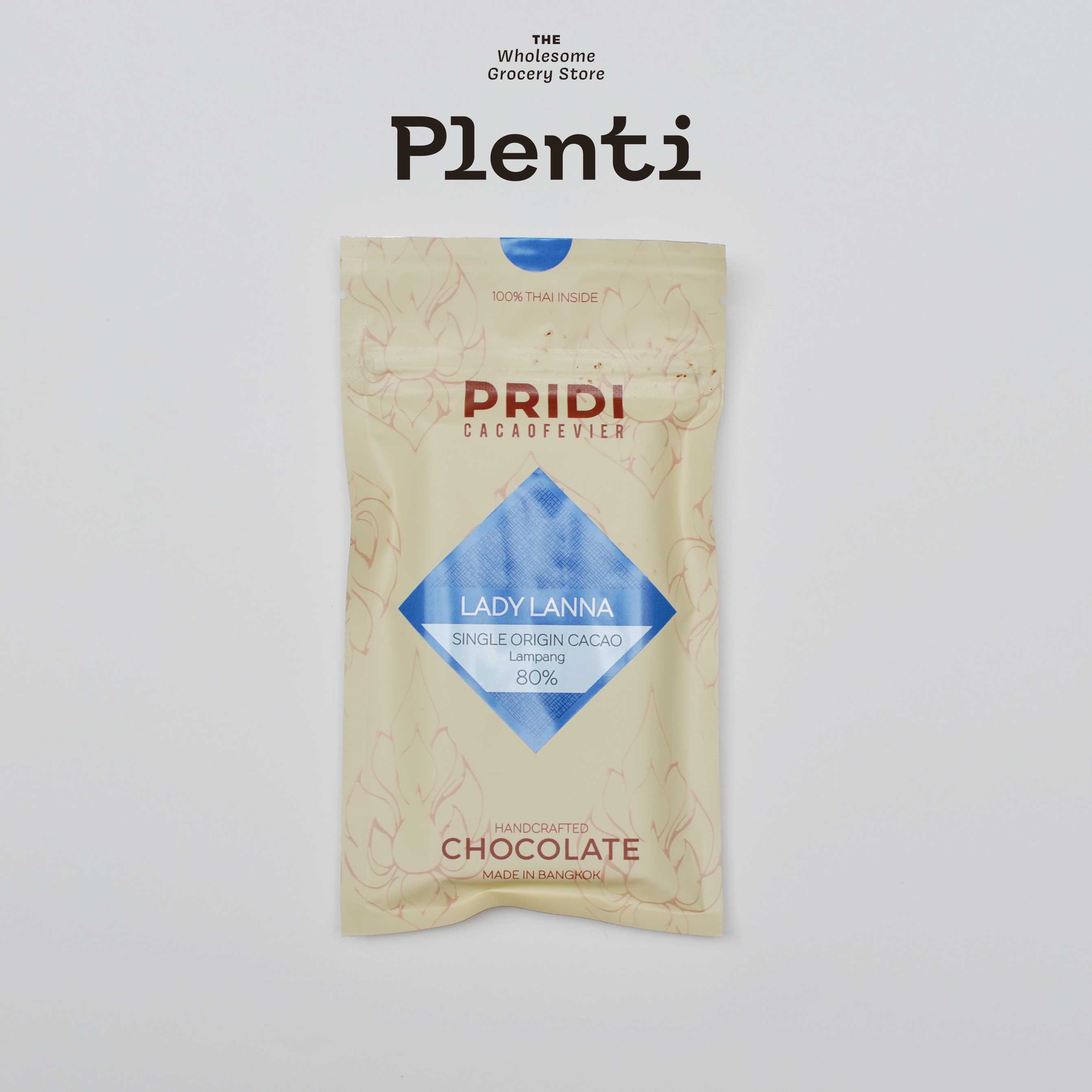 PRIDI Lady Lanna, 80% Single Origin Chocolate with beans from Lampang, 75g tablet
