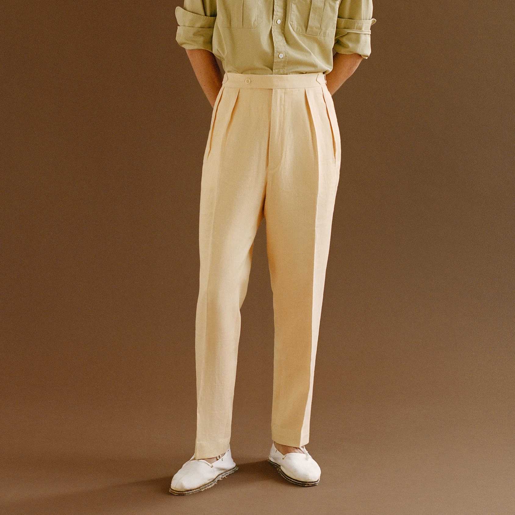 ITALIAN Double Pleat - Vanilla Linen