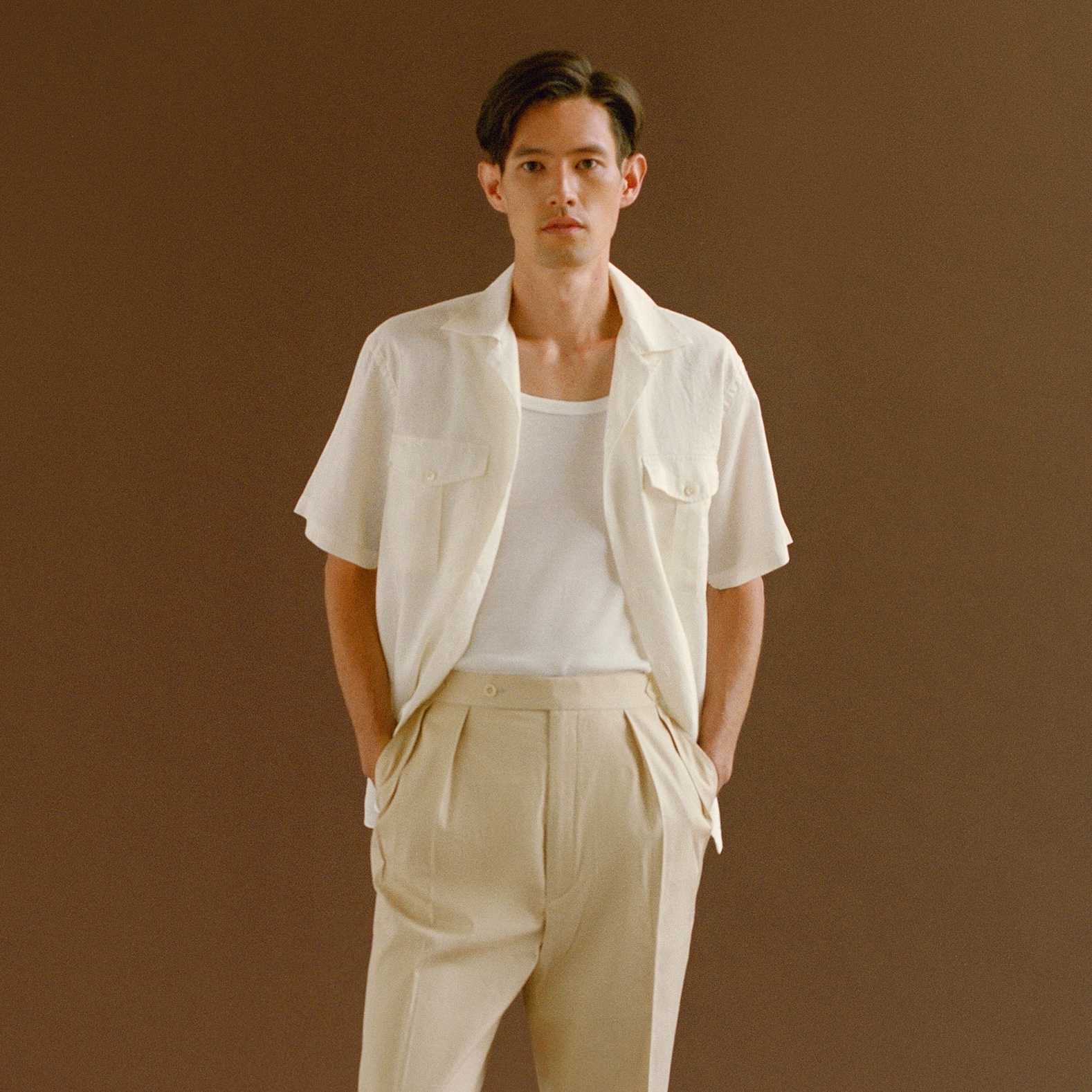 LOOP Collar Shirt - Off White Linen