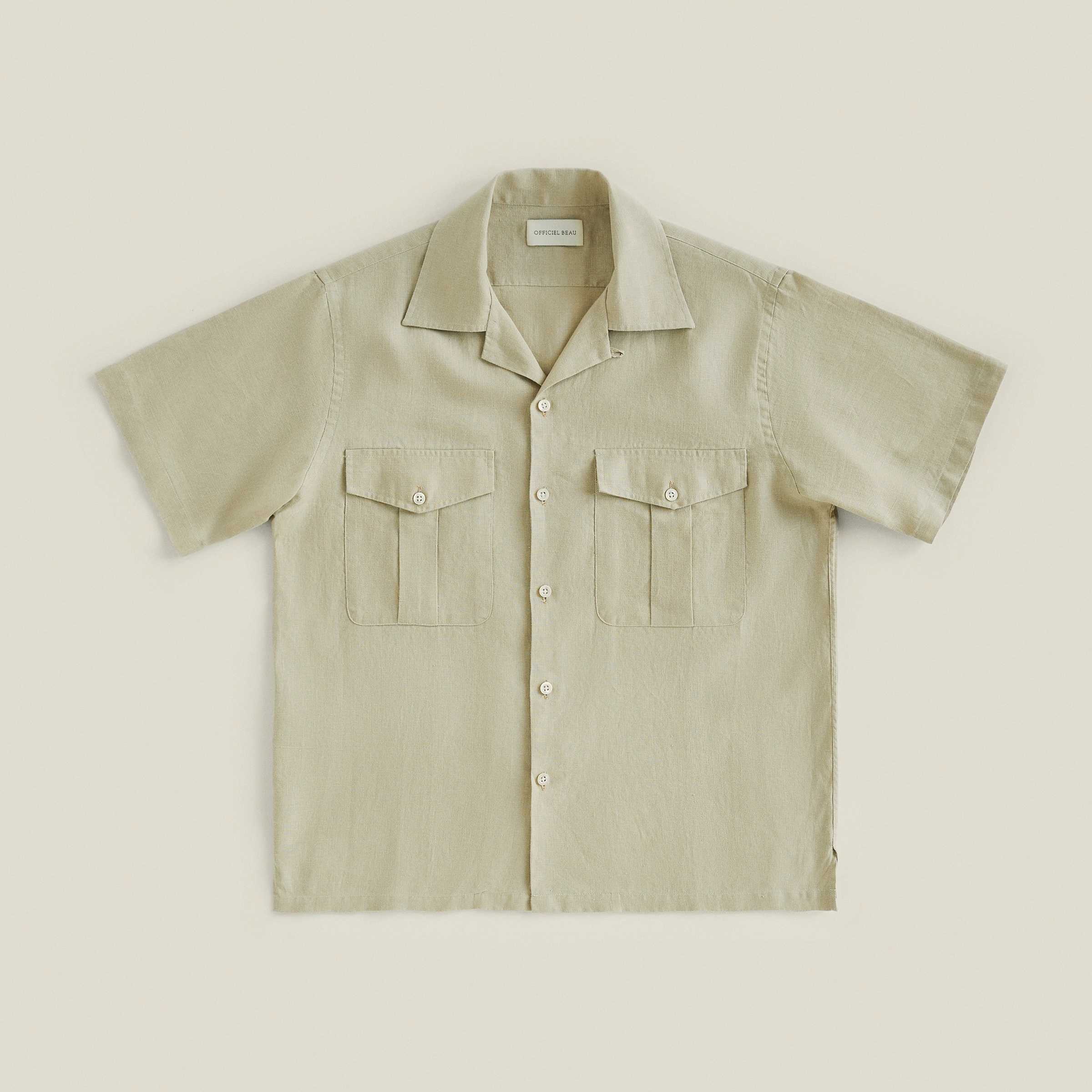 LOOP Collar Shirt - Beige Linen