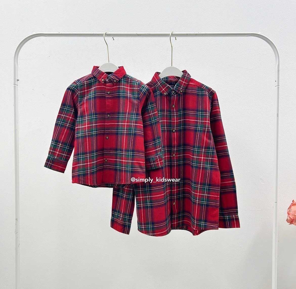 พร้อมส่ง Red Long Sleeve Check Shirt