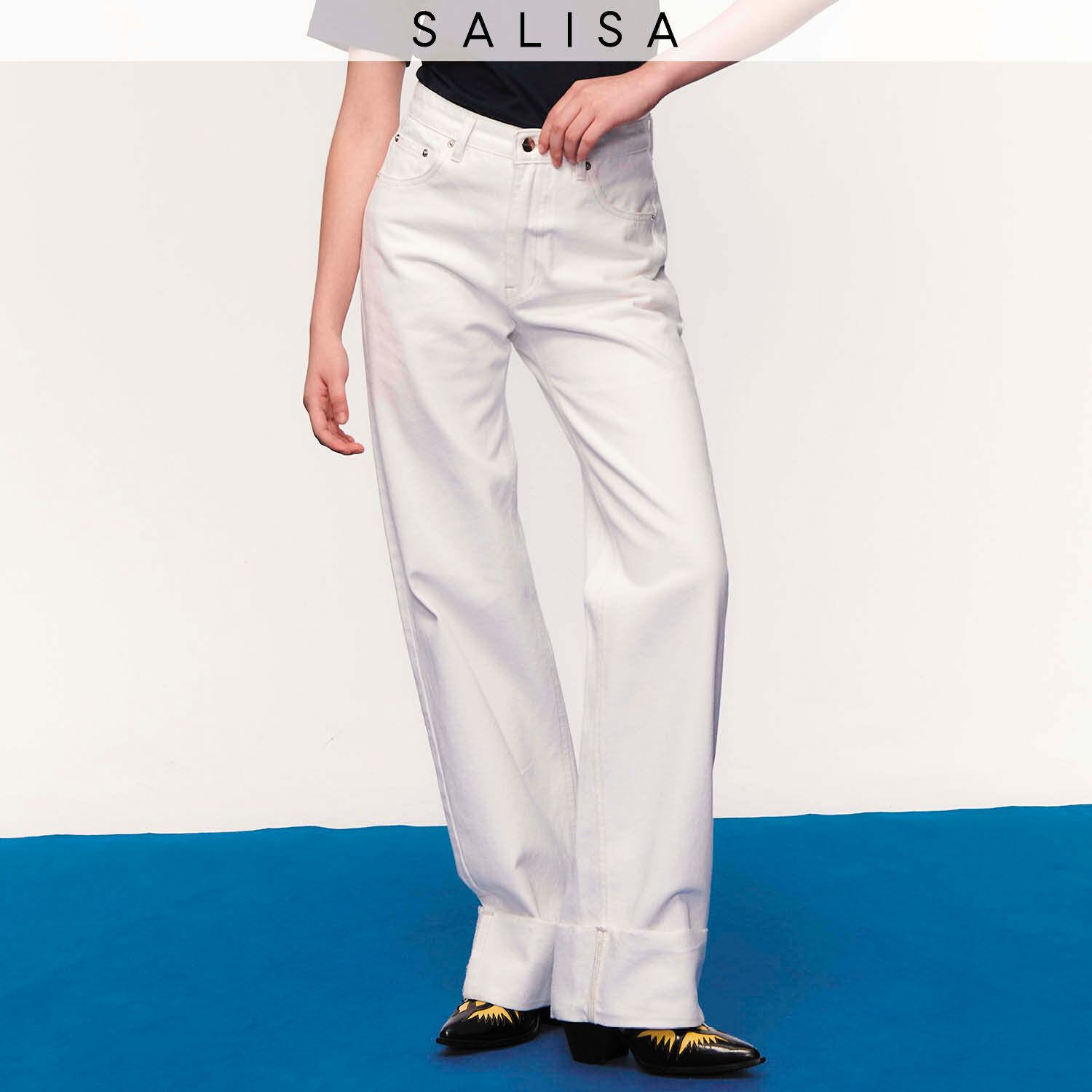 JEANS CUFF Mid-Rise Waist White