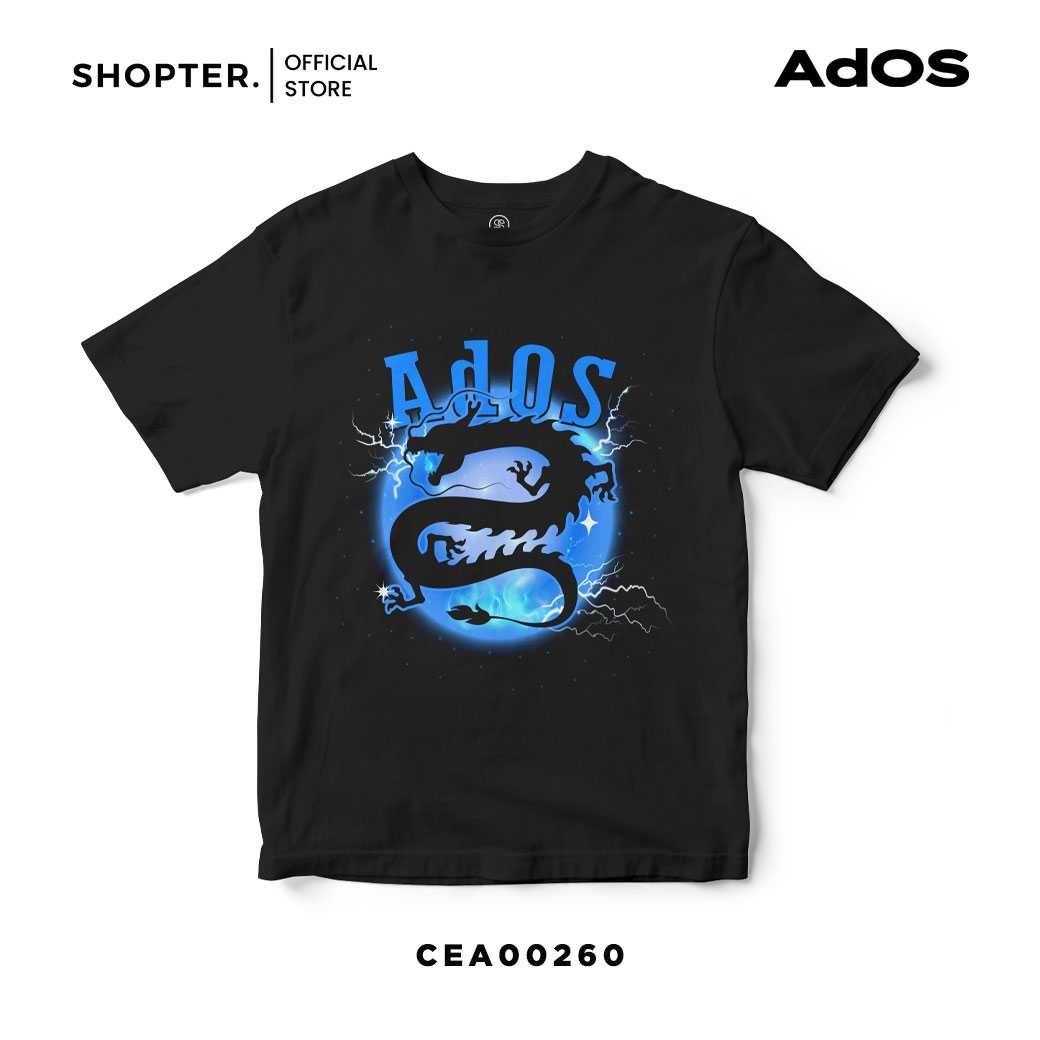 เสื้อยืด พิมพ์ลาย AdOS Dragon Blue Fire T-SHIRT Soft Premium รหัส CEA00260 #AdOS