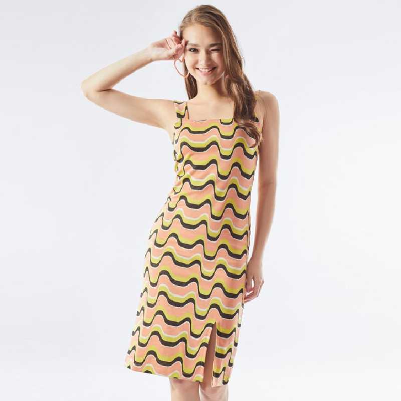 เดรสนิตผ้าแจ็คการ์ด | Jacquard Knitted Dress | 06039