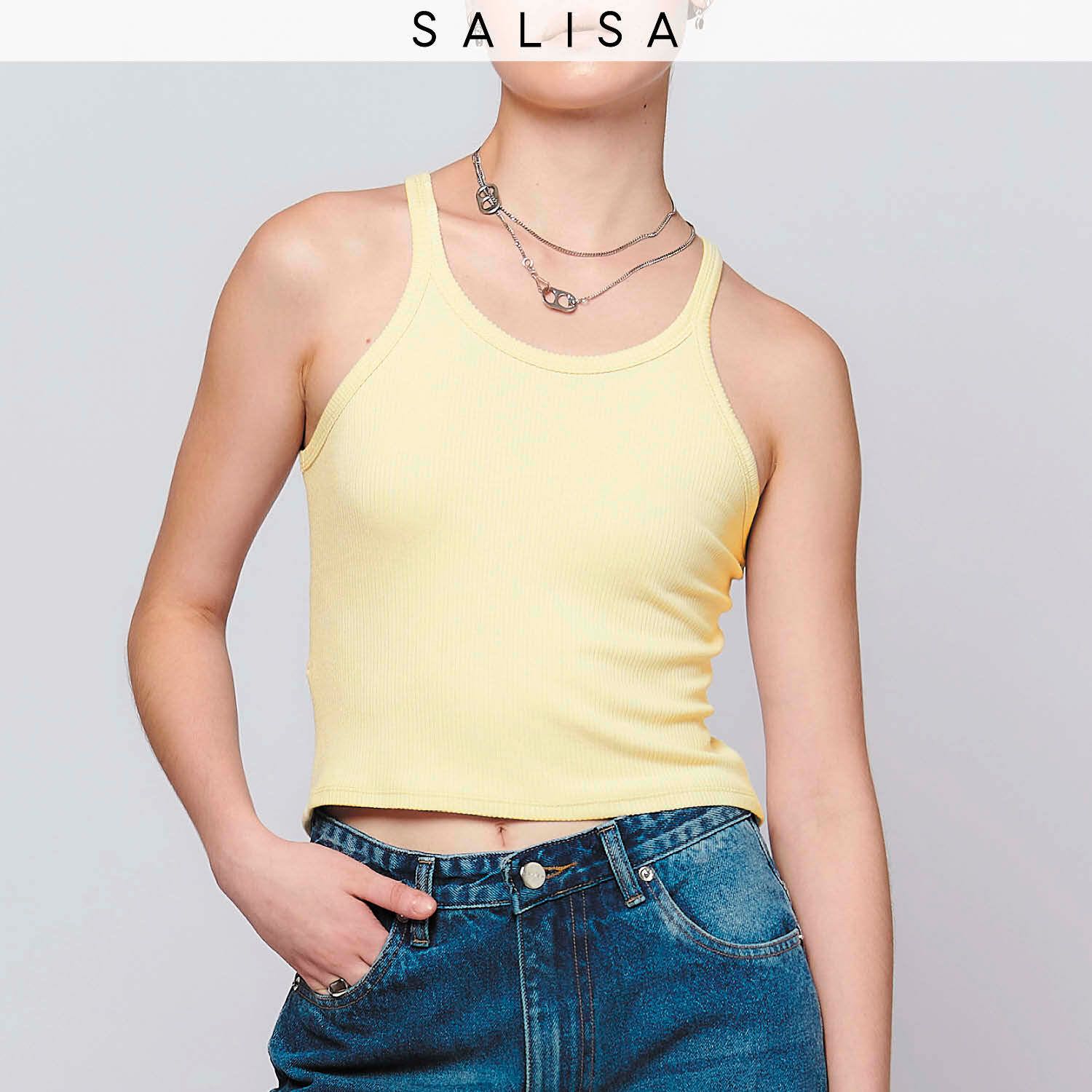 TANK Curve Crop Top Yellow