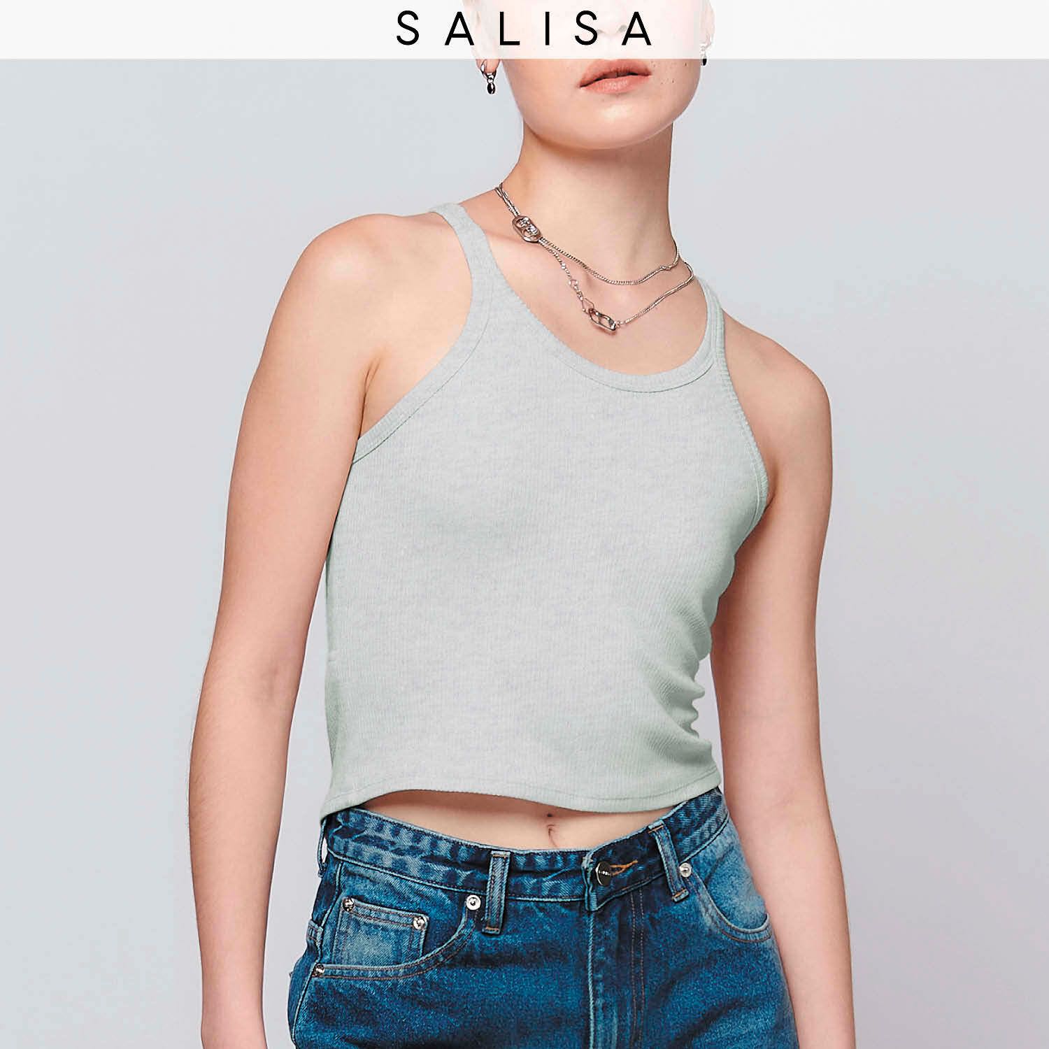 TANK Curve Crop Top Grey