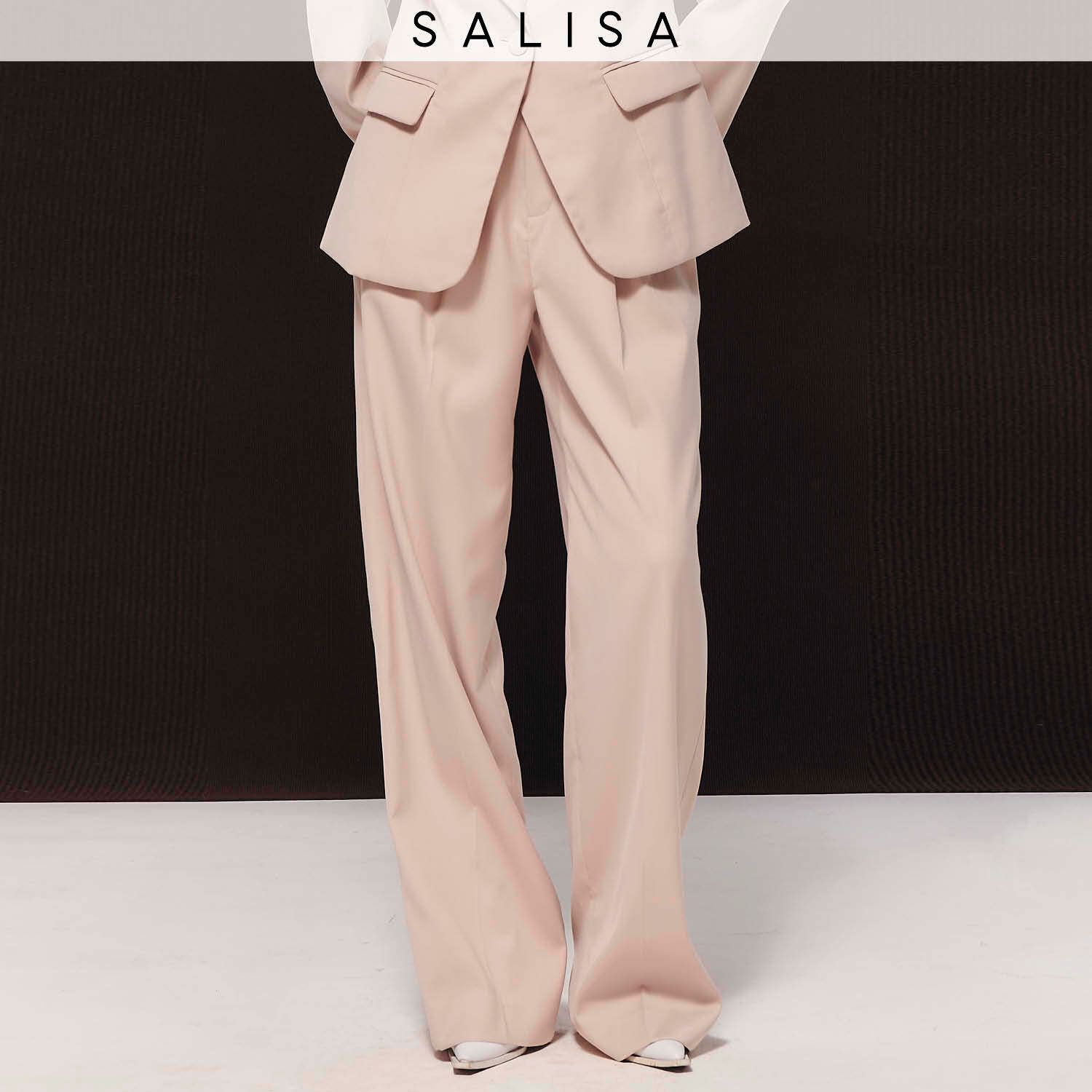 PANTS FW23 Pleated High Waist Work Pants Ivory