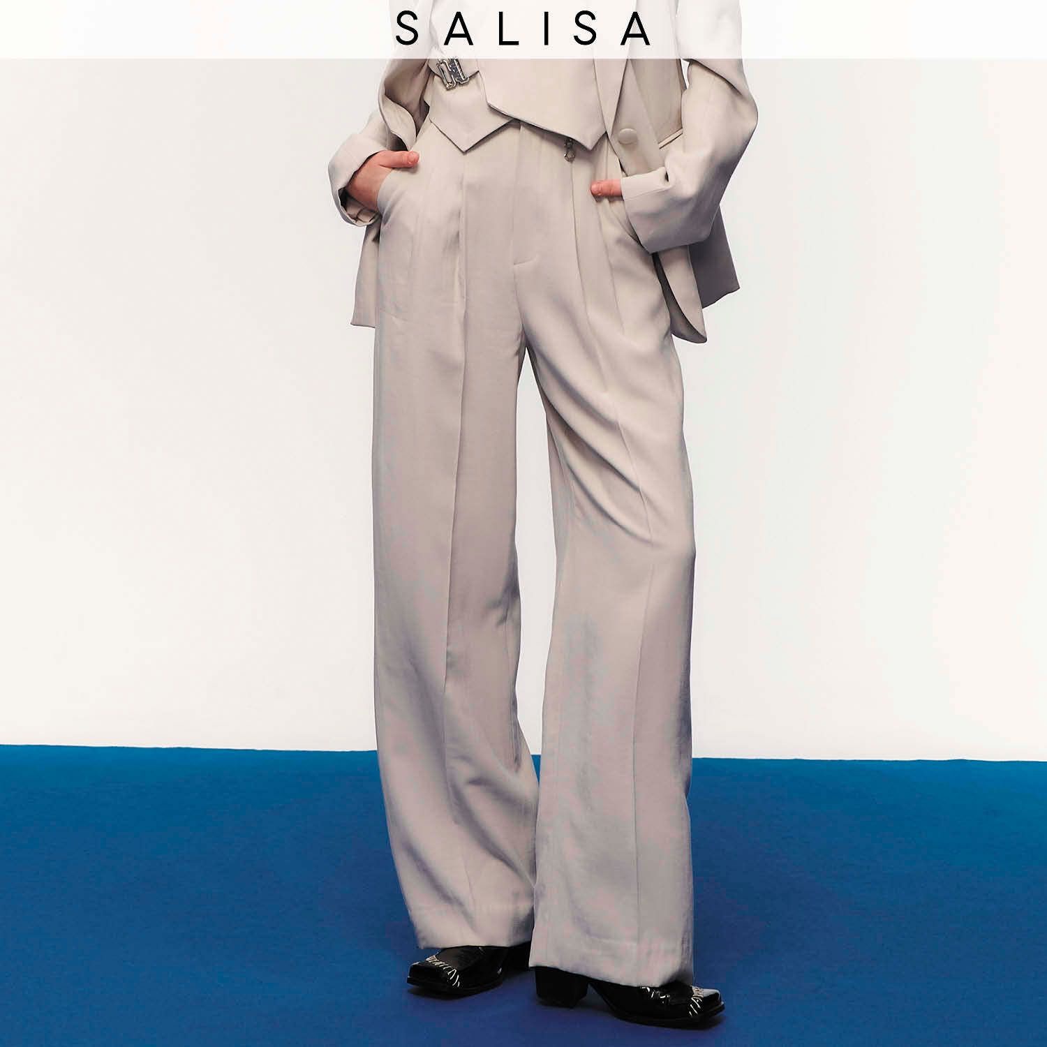 PANTS FW23 Pleated High Waist Work Pants Grey