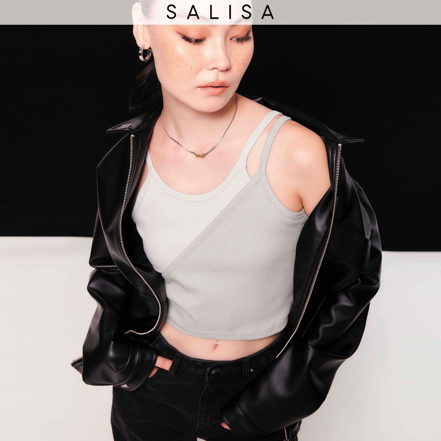 TANK 3 Straps Crop Light Grey/Sage