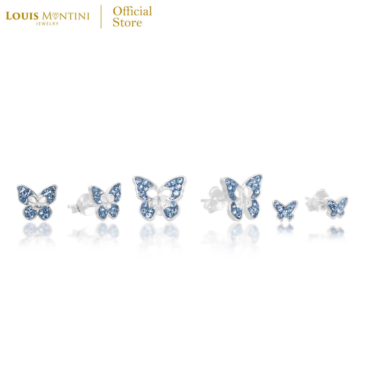 [Giftset] Louis Montini (Jewelry) ชุดกิฟท์เซต Sterling Silver 925 ต่างหูเงินแท้  รูปผีเสื้อ LJ-GS016