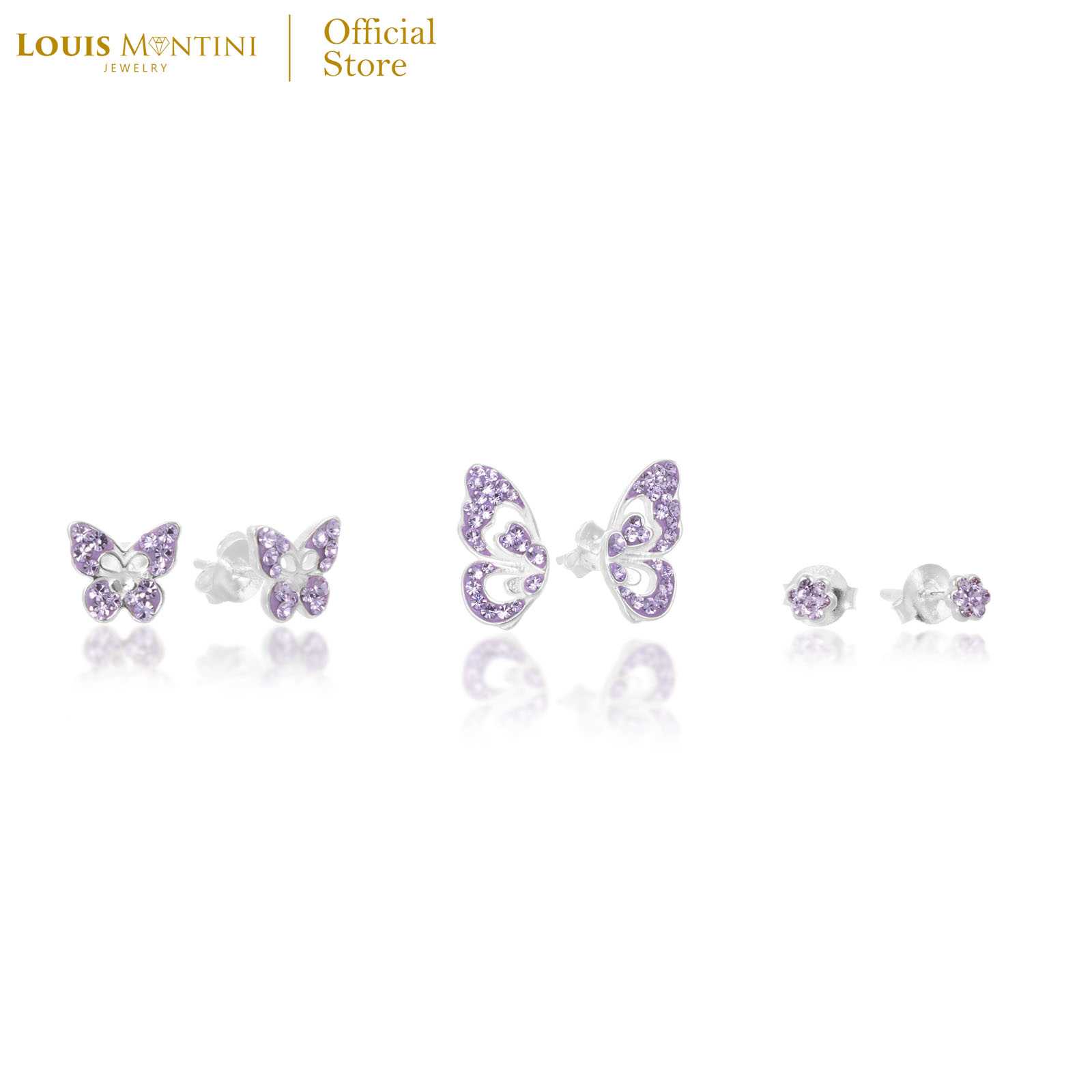 [Giftset] Louis Montini (Jewelry) ชุดกิฟท์เซต Sterling Silver 925 ต่างหูเงินแท้ รูปผีเสื้อ LJ-GS017
