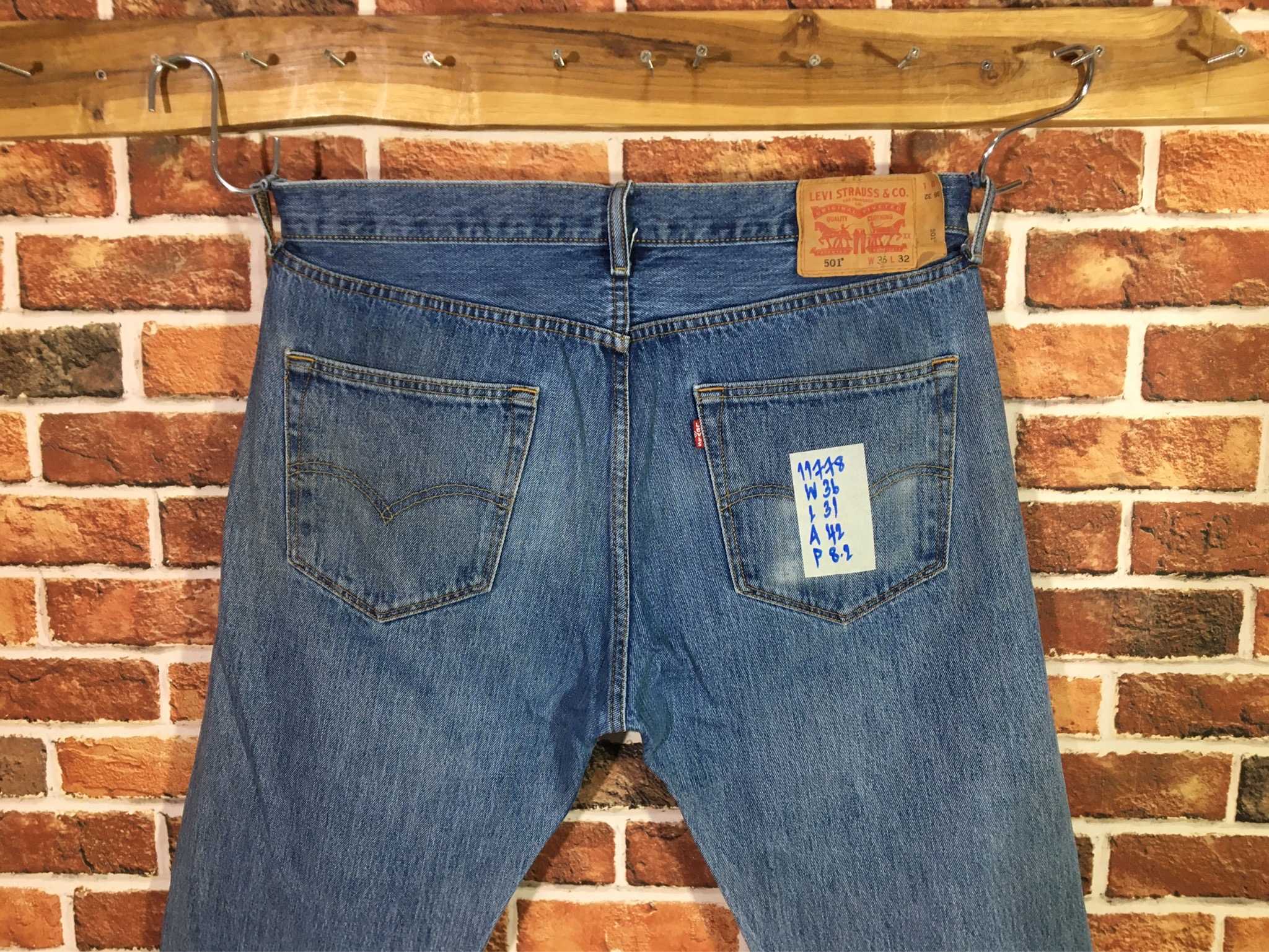 รหัส11778 Levi's501(ตรงป้าย) Made in Egypt เลขกระดุม3757 วัดจริง เอว36