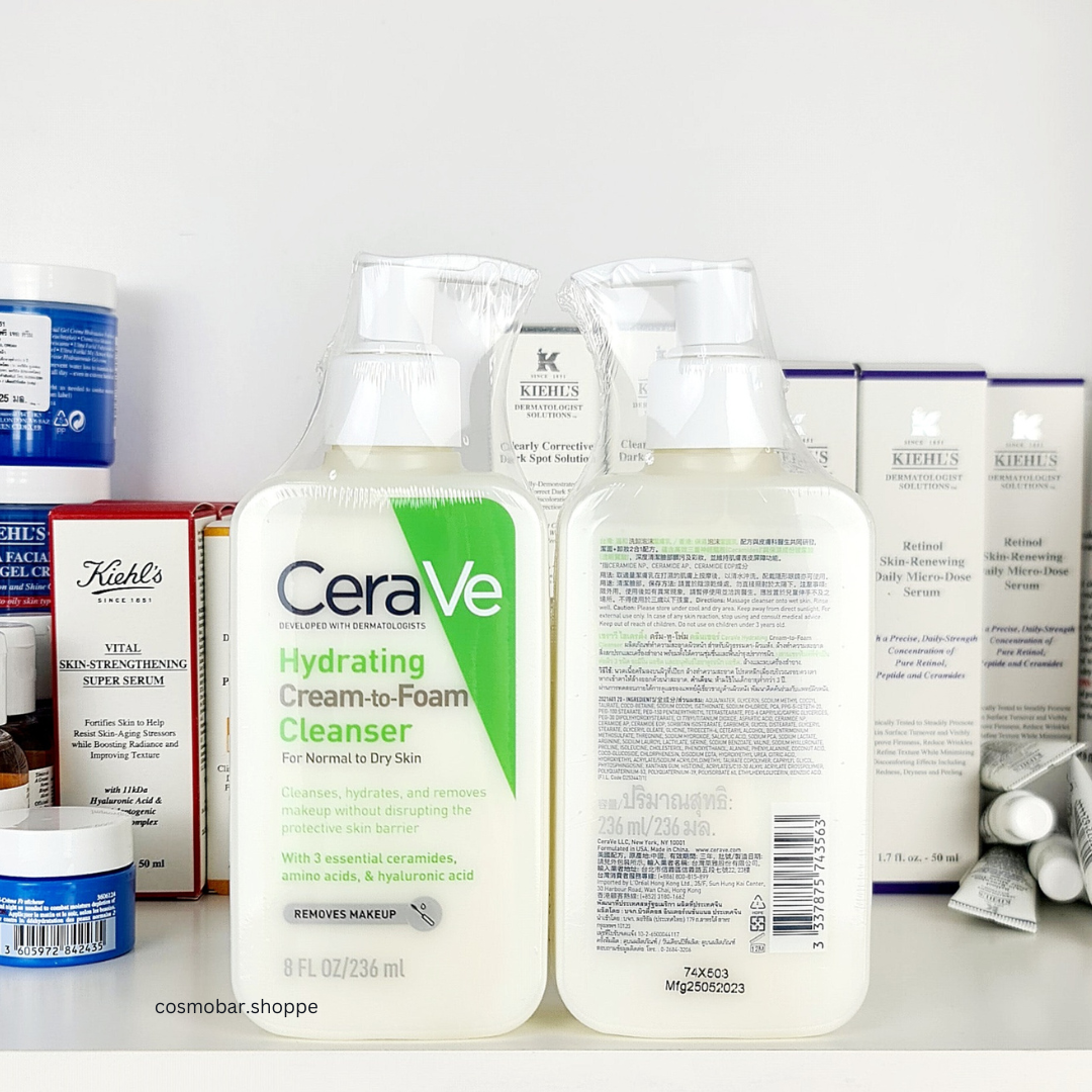 [ส่งตรงจากแบรนด์!] ล้างเครื่องสำอาง Cerave - Hydrating Cream-to-Foam Cleanser 236ml.
