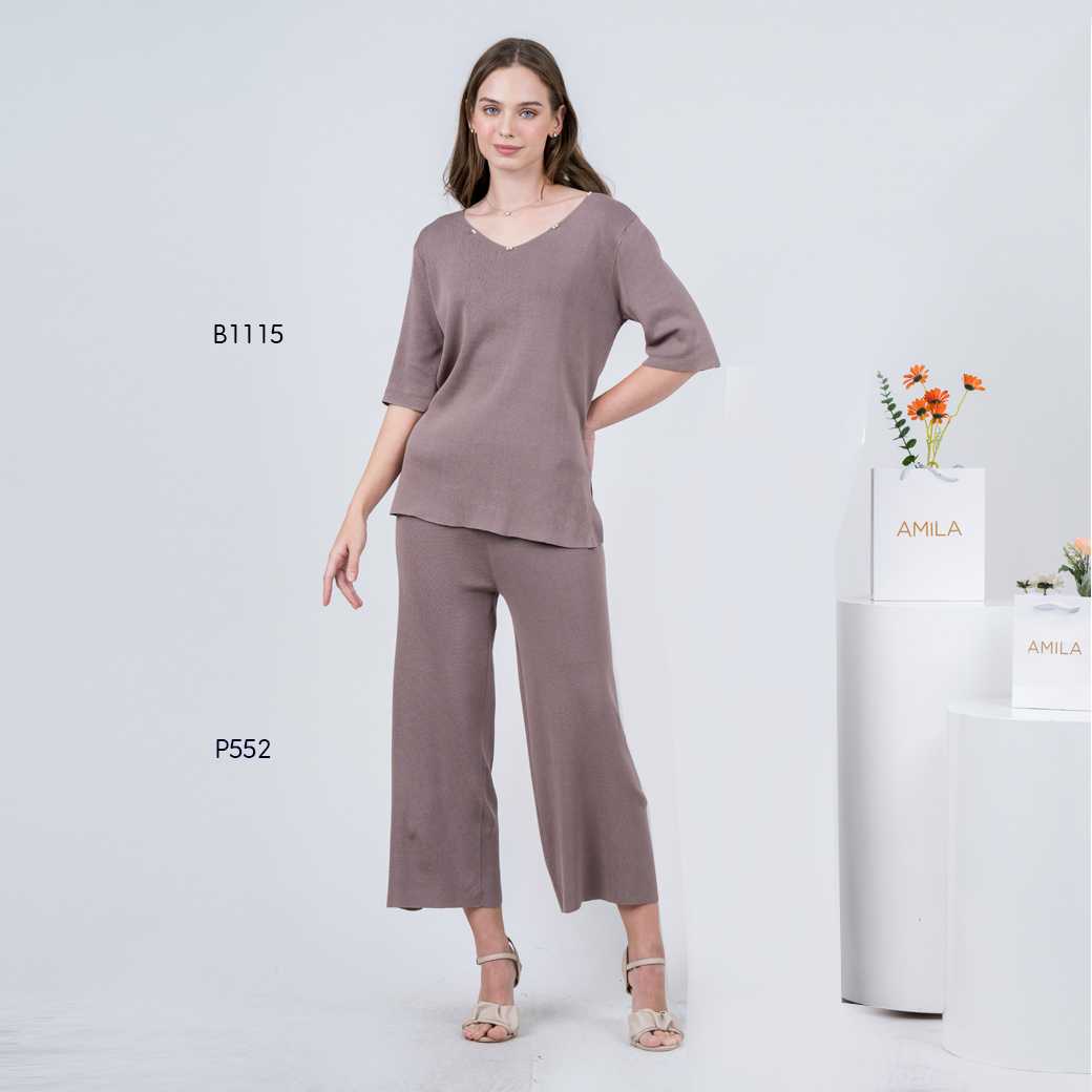 P552-นิตติ้ง-เทา (กางเกง)