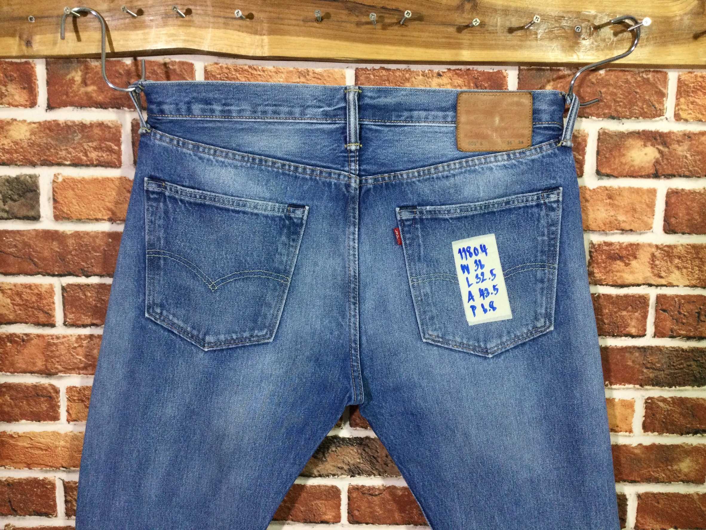 รหัส11804 Levi's501ท้ายs(ตรงป้าย)(ป้ายหนัง)  Made in Mexico เลขกระดุม4001 วัดจริง เอว36