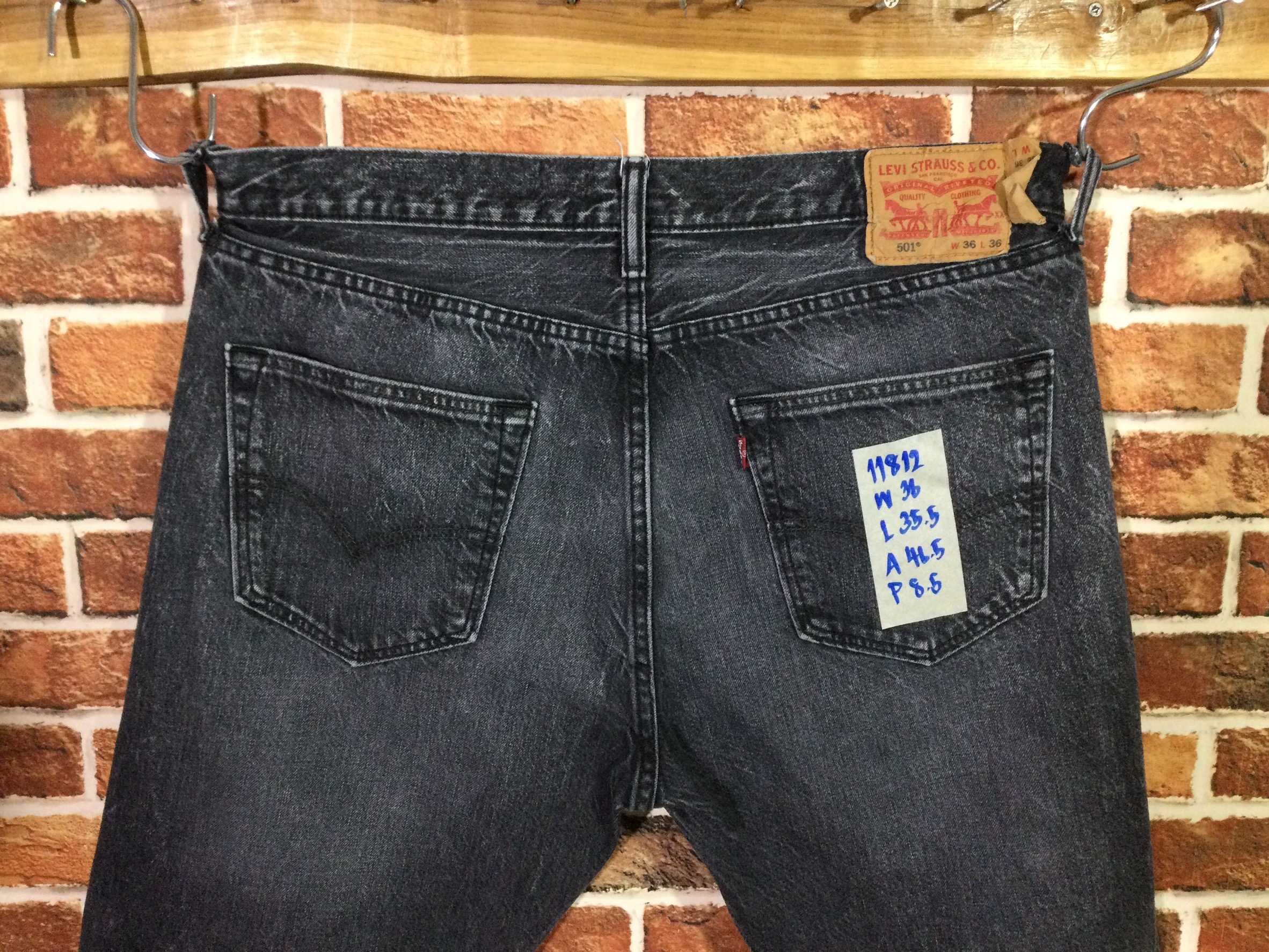 รหัส11812 Levi's501(สีดำ)(ตรงป้าย)  Made in Mexico เลขกระดุม4001 วัดจริง เอว36