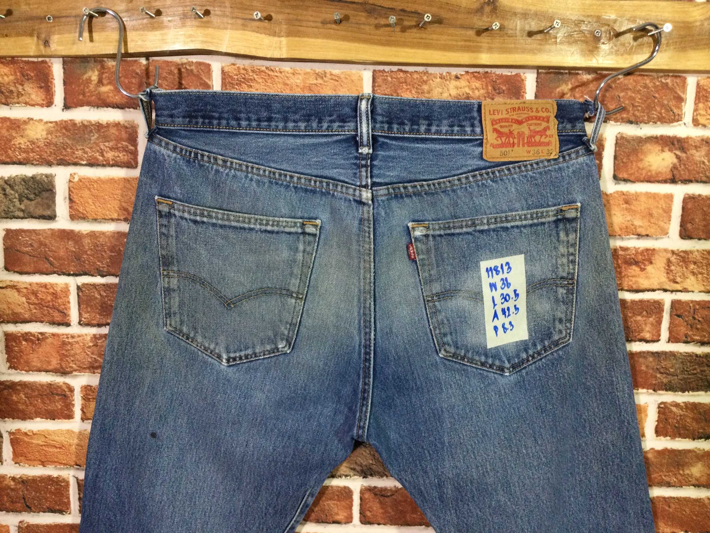 รหัส11813 Levi's501(ตรงป้าย)  Made in Mexico เลขกระดุม4996 วัดจริง เอว36