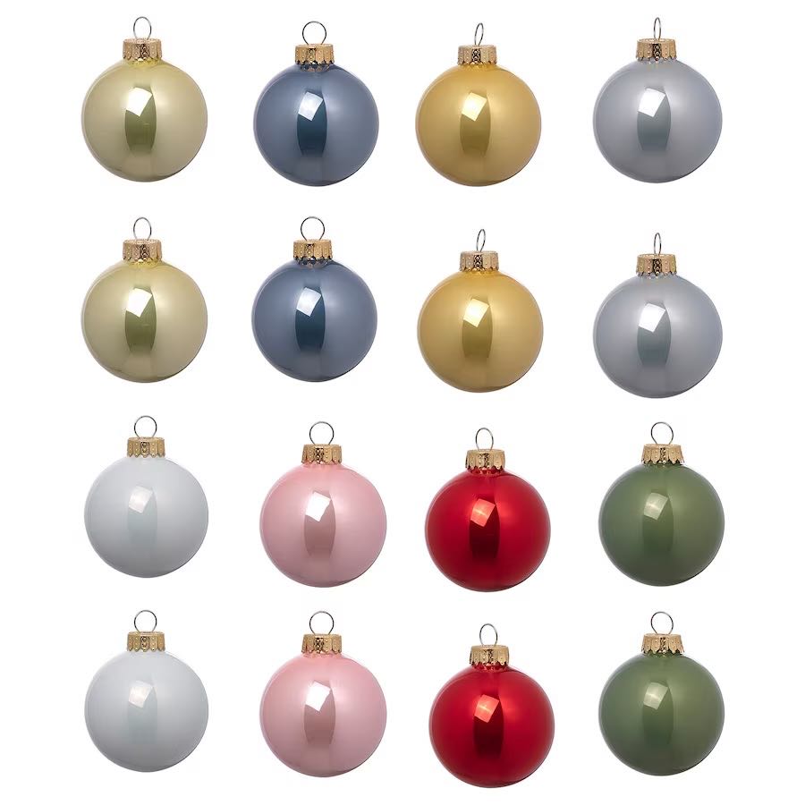 Decoration, bauble, glass mixed colours, 6 cm