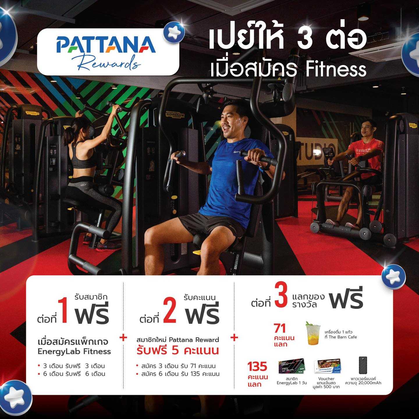 E-Voucher  สมัครสมาชิก Energylab Fitness 6 เดือน แถมฟรี 6 เดือน
