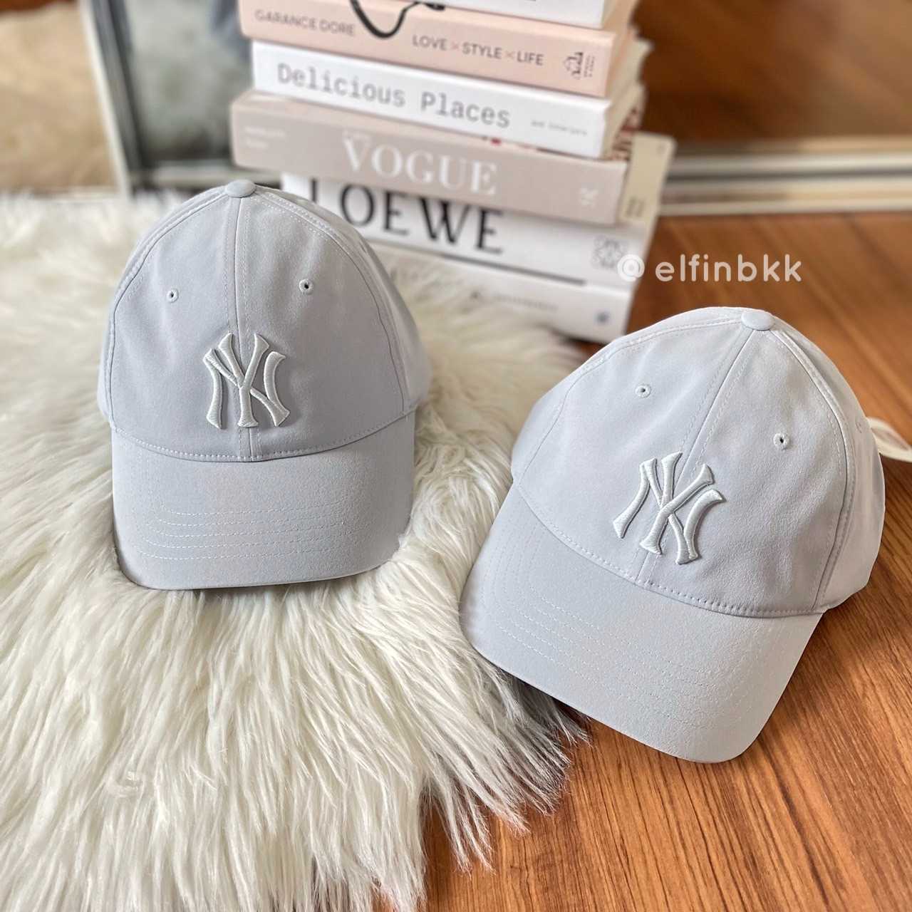 MLB Fielder Unstructured Ball Cap หมวกแก๊ป โลโก้ NY สีเทา