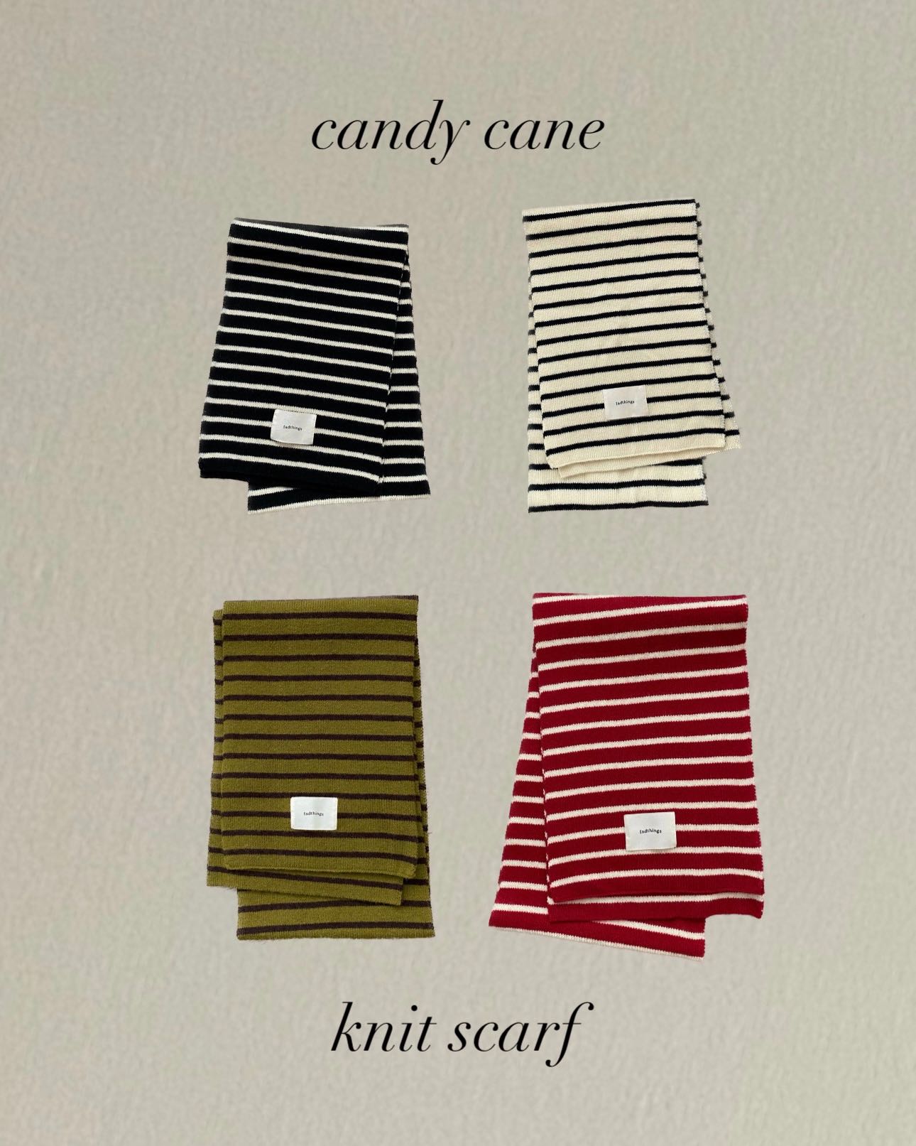 fadthings : CANDY CANE knit scarf ( 4 colors)