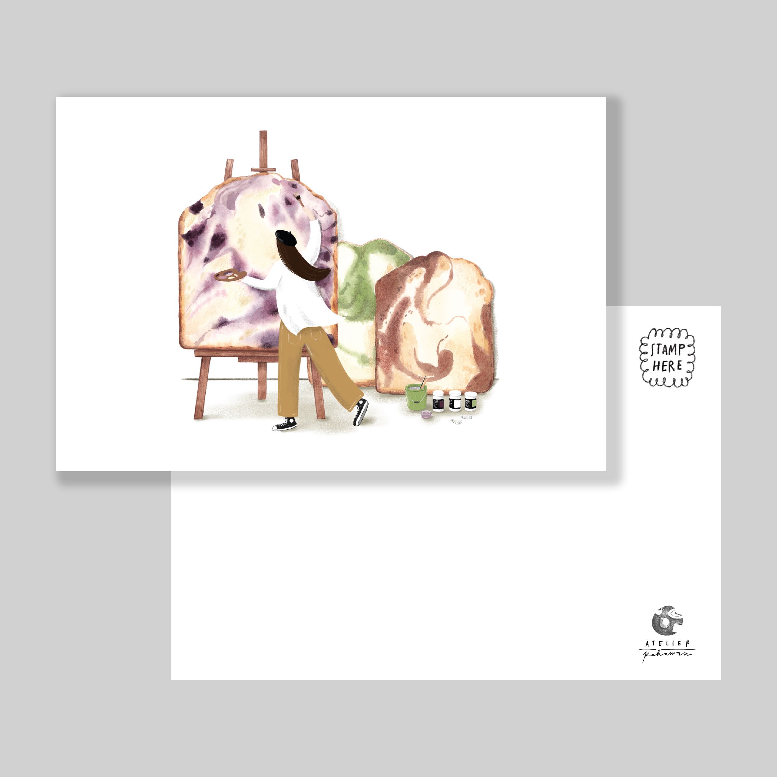 Marble Painting Postcard