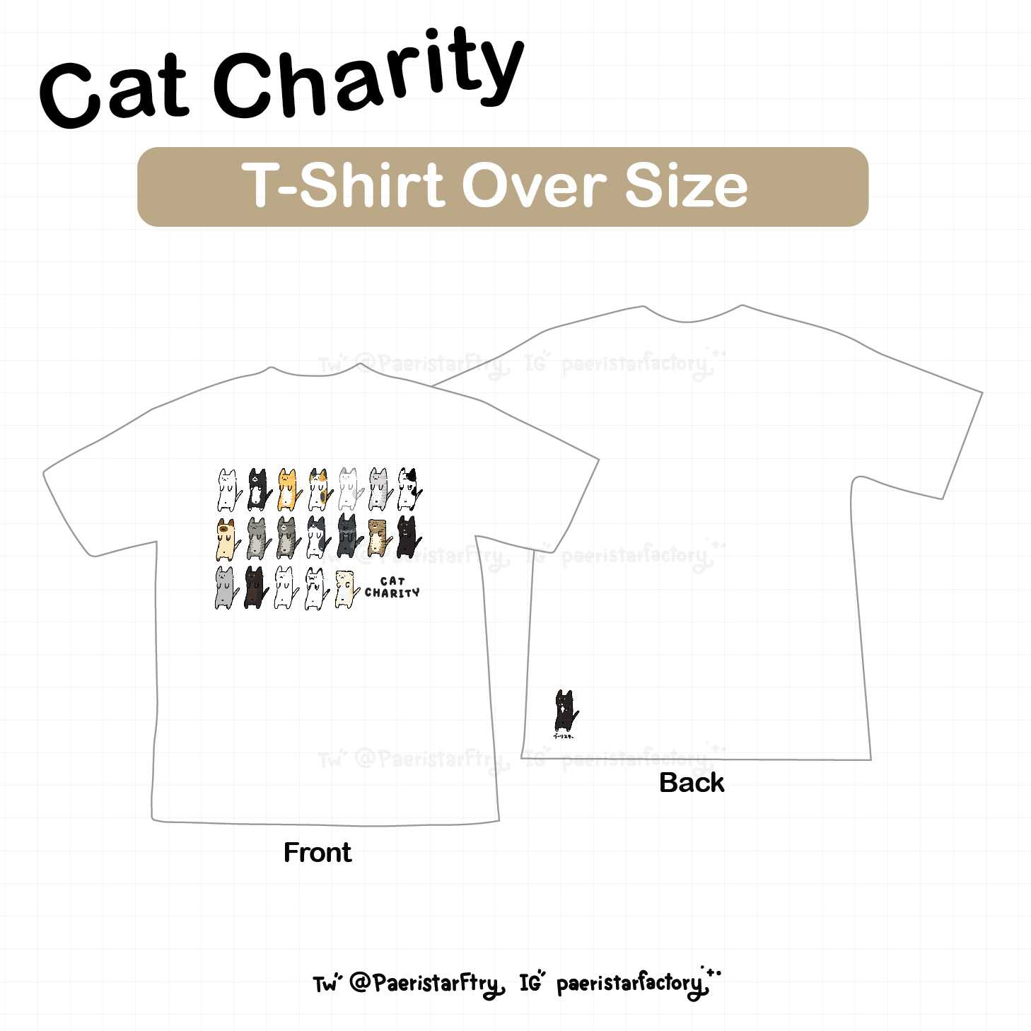 Cat Charity T-Shirt Over Size