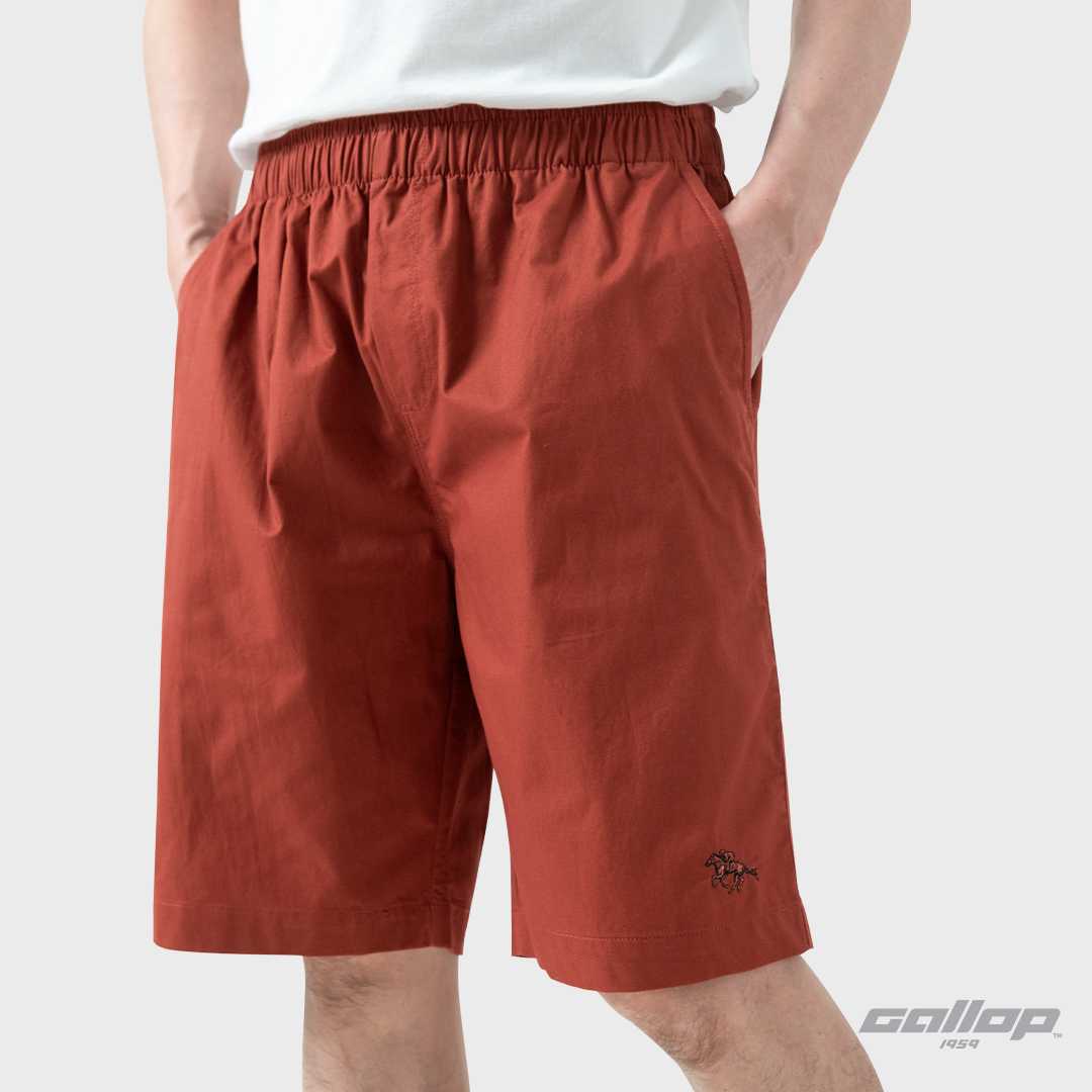GALLOP : Twill Shorts กางเกงขาสั้นเอวยางยืดผู้ชาย รุ่น GS9027 สี Brick - ส้มอิฐ / ราคาปกติ 1490.-