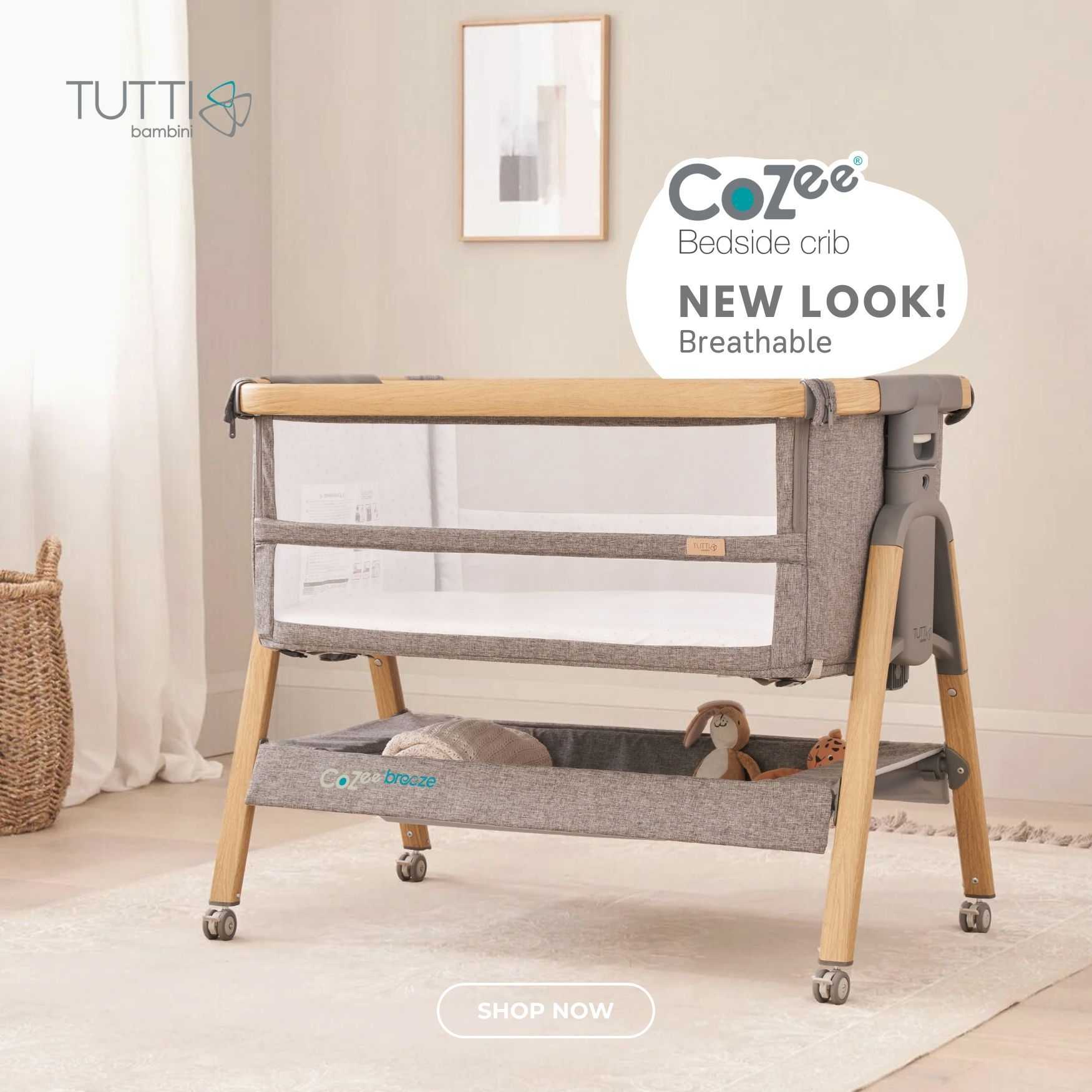 Tutti Bambini - Cozee Bed side crib เตียงนอนเด็ก สำหรับวางข้างเตียงแม่ New look!!!