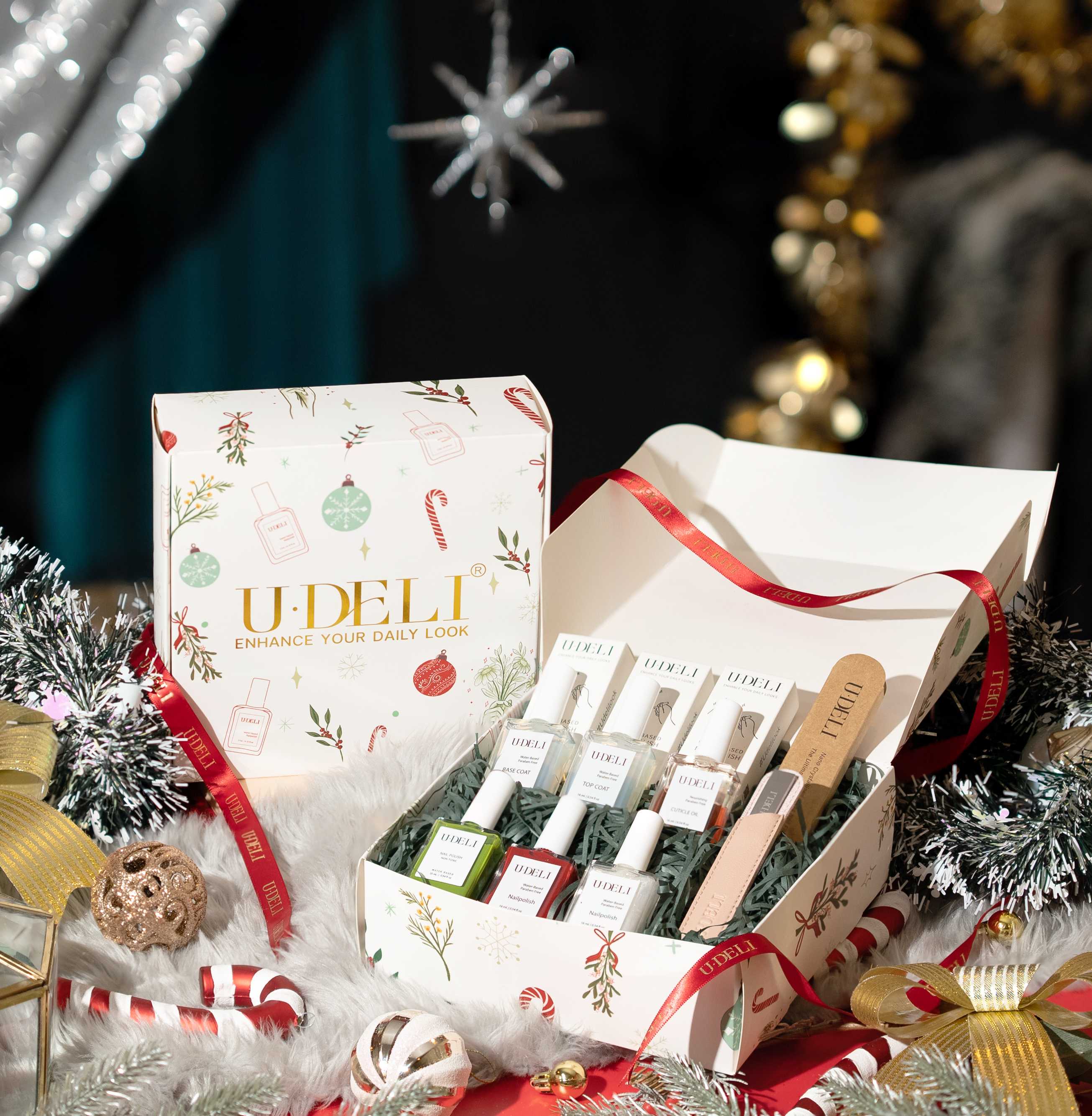 เซ็ตทำเล็บ (ไม่อบ) U-DELI EXCLUSIVE SET เลือกสีได้เอง พร้อมกล่องของขวัญลาย LIMITED EDITION