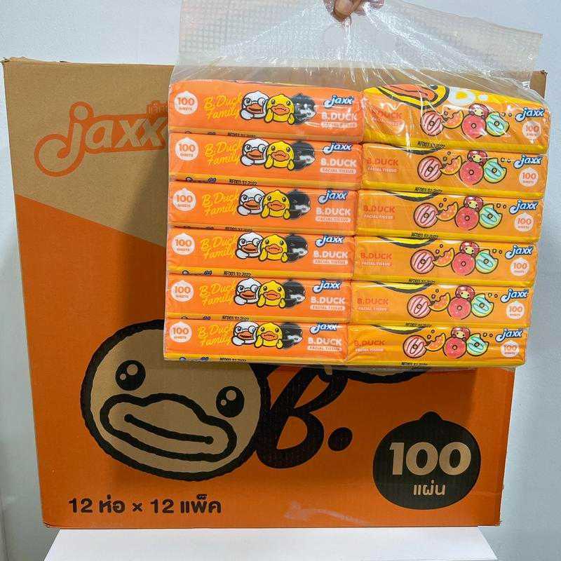 ยกลัง144ห่อ ทิชชู่เป็ดส้ม/เหลือง 100 แผ่น
