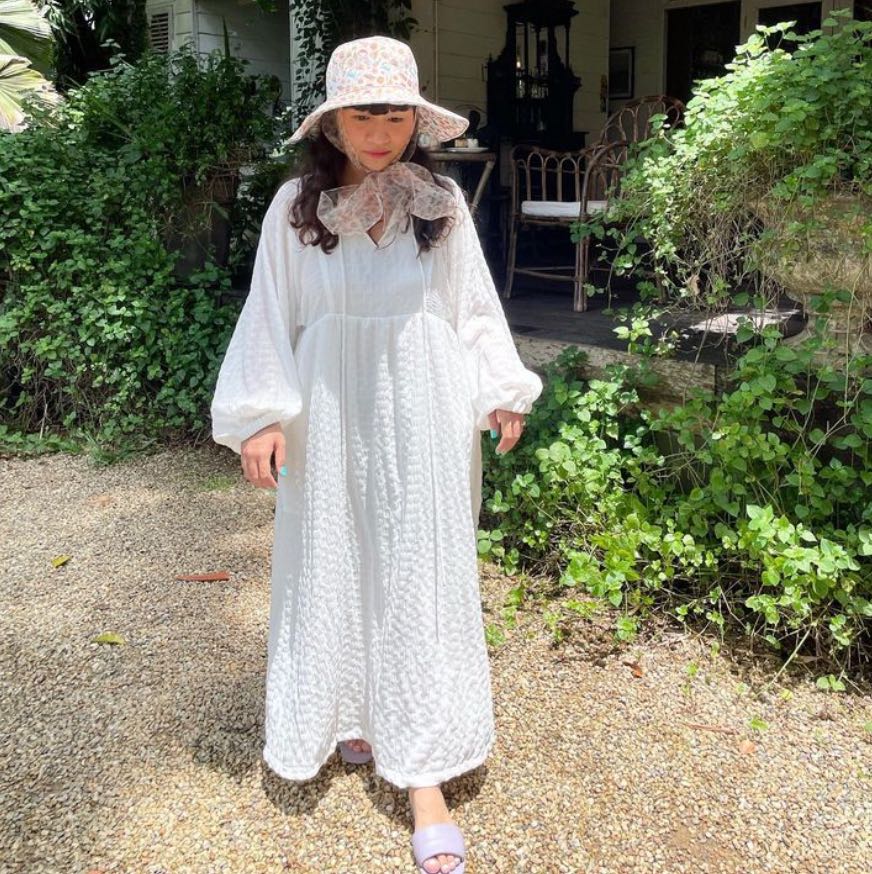 Cloudy Long Sleeve -  Maxi Dress 