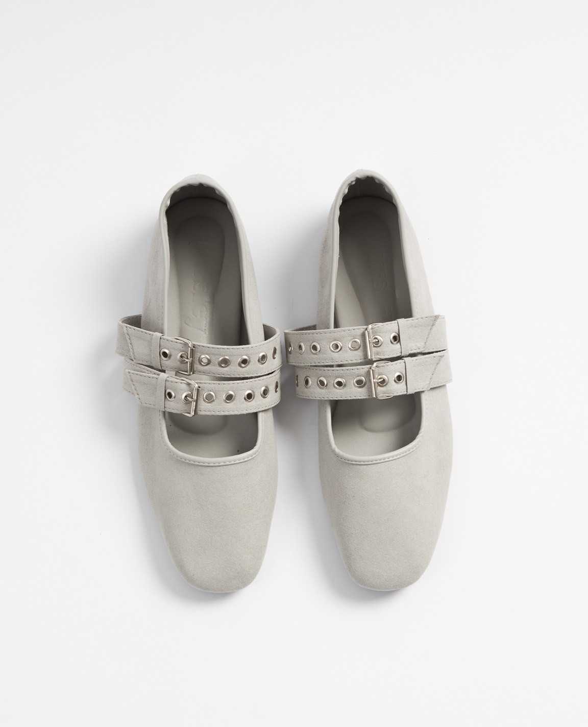 Ballerina Belt Flats Gray