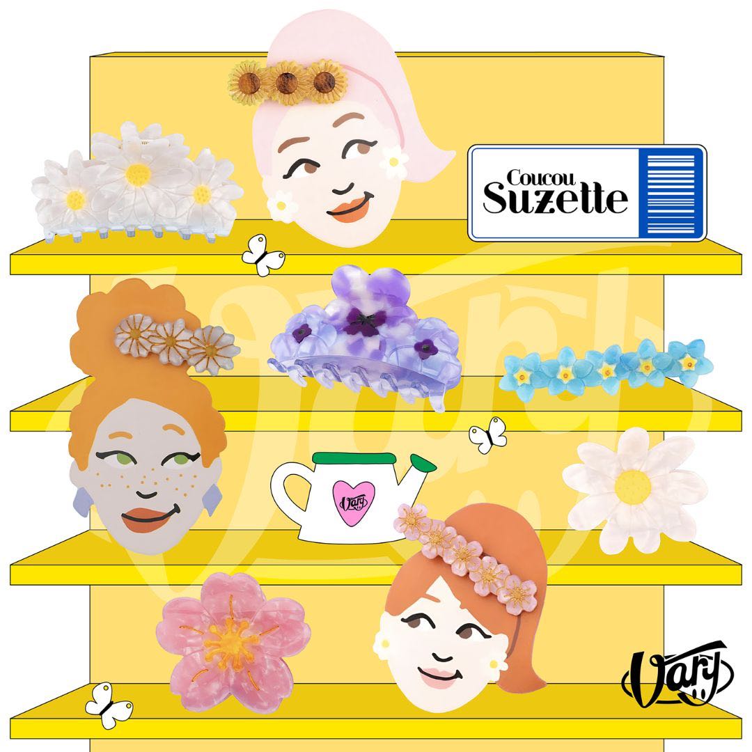 พร้อมส่ง Coucou suzette กิ๊บติดผมของแท้จากฝรั่งเศส กิ๊บติดผมรูปดอกไม้ - Hair Claw & Hair Clip