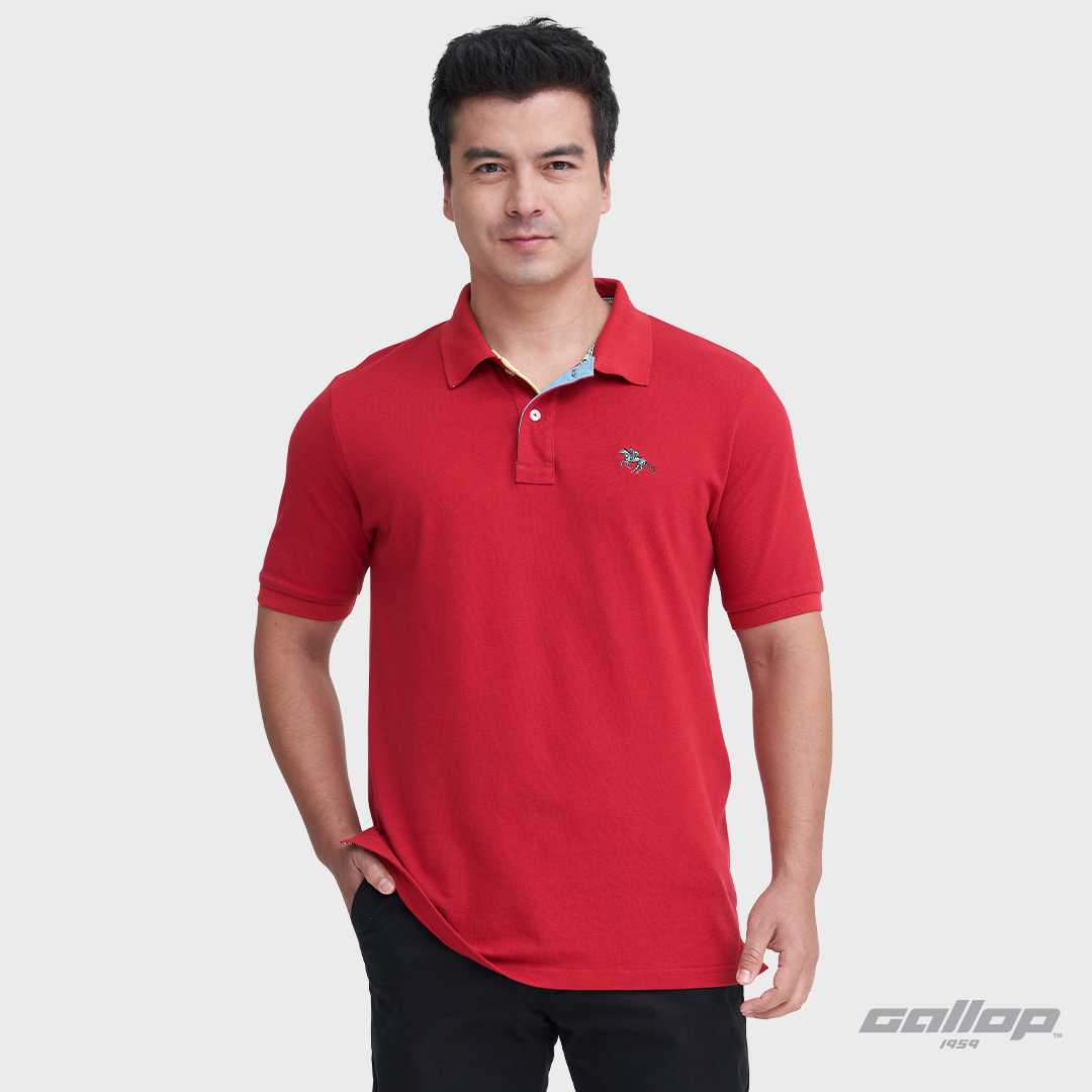 GALLOP : Signature Polo Shirts เสื้อโปโลผู้ชาย รุ่น GP9067 สี Crimson red - แดง / ราคาปกติ 1990.-