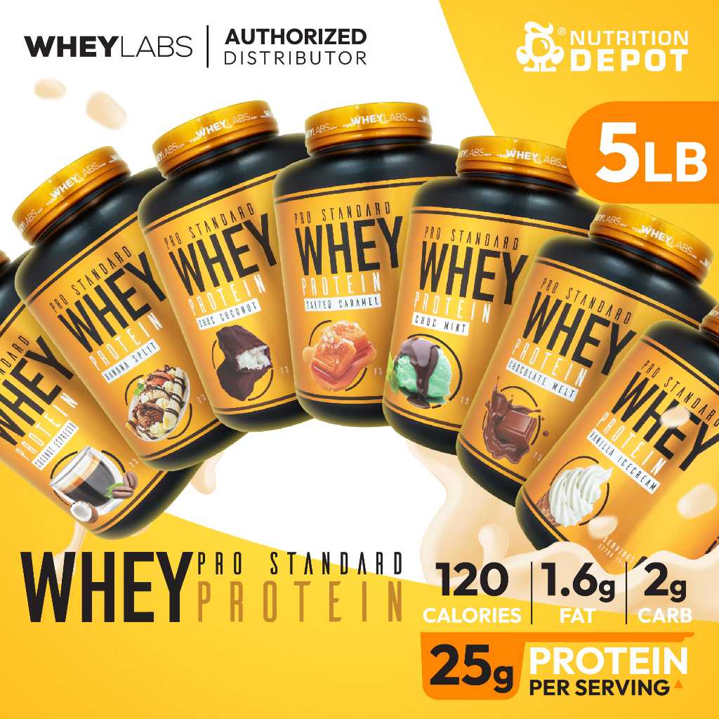 Whey Labs 100% Whey Protein 5 lbs - เวย์โปรตีนเสริมสร้างกล้ามเนื้อ