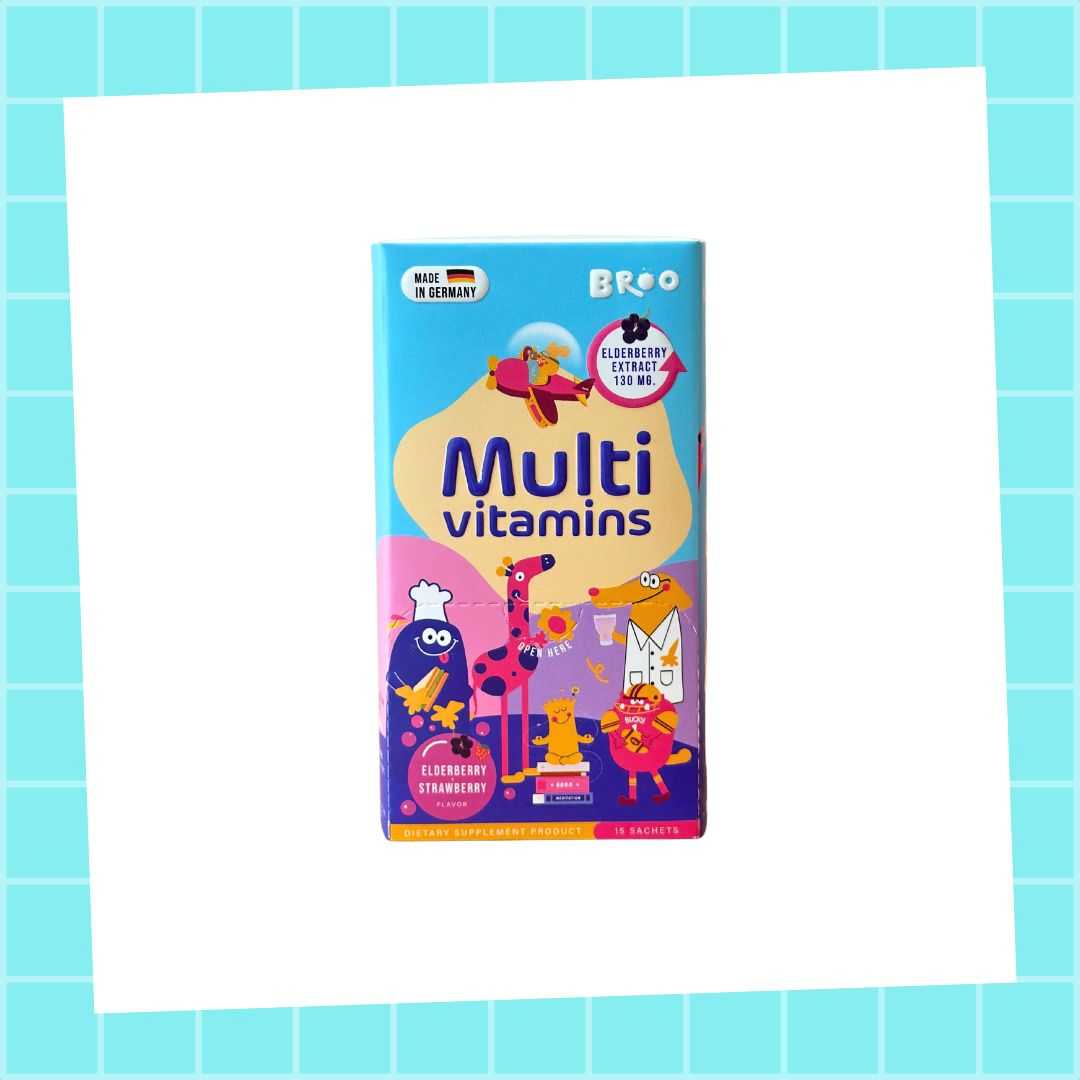 Best Seller BROO multivitamins for kids - 15 sachets วิตามินสำหรับเด็ก - 15 เม็ด