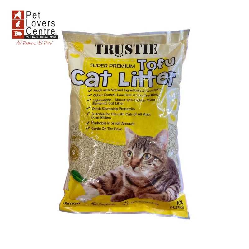ทรายแมวเต้าหู้ TRUSTIE  SUPER PREMIUM CAT LITTER-TOFU(LEMON)10L(4.5KG)